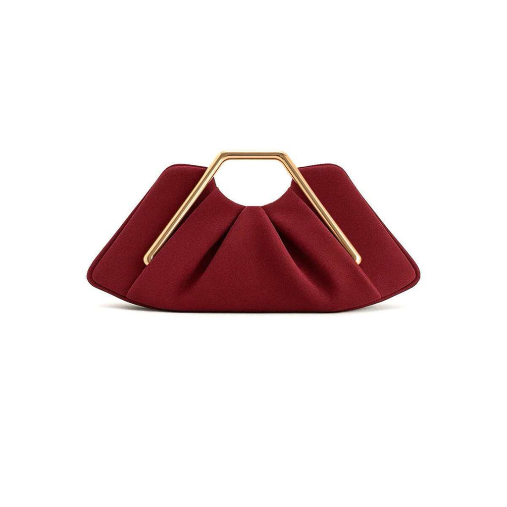 Women's Cloud Clutch Bag Soft Wrinkle PU with Gold Frame Handle A34