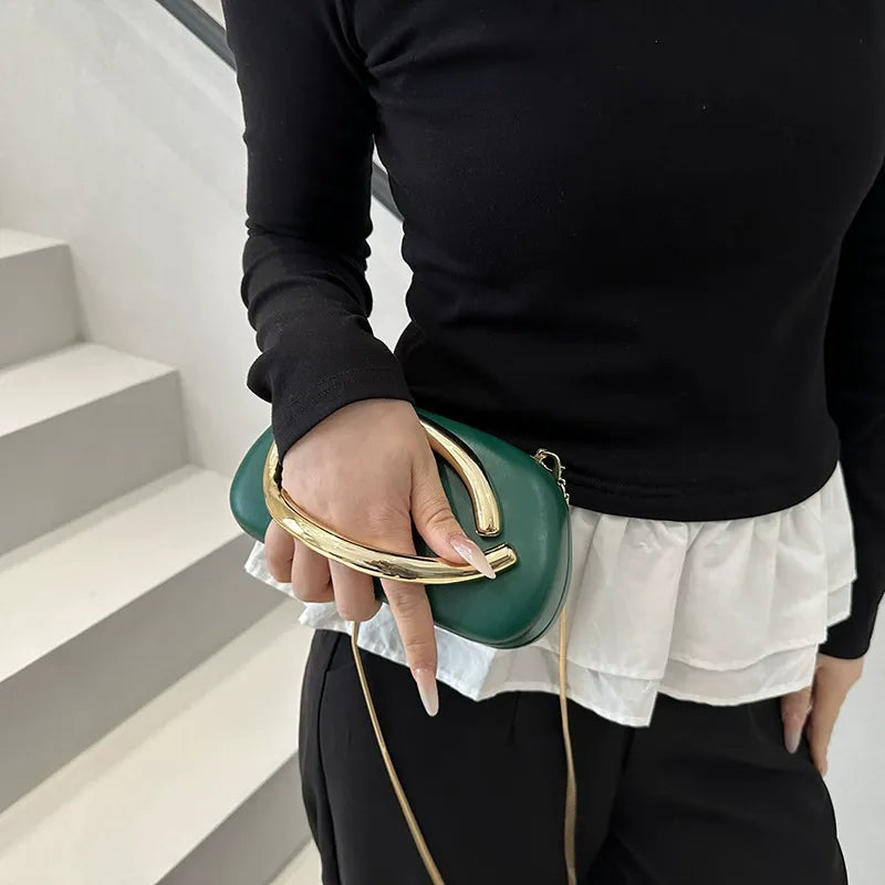 Women's Acrylic Box Bag Retro Gold Handle Chain Shoulder Bag A26