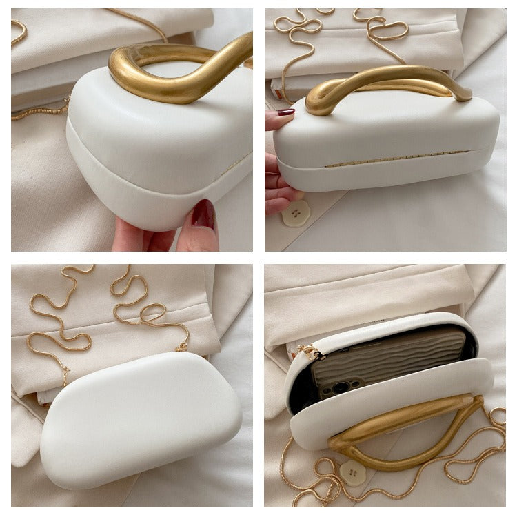 Women's Acrylic Box Bag Retro Gold Handle Chain Shoulder Bag A26