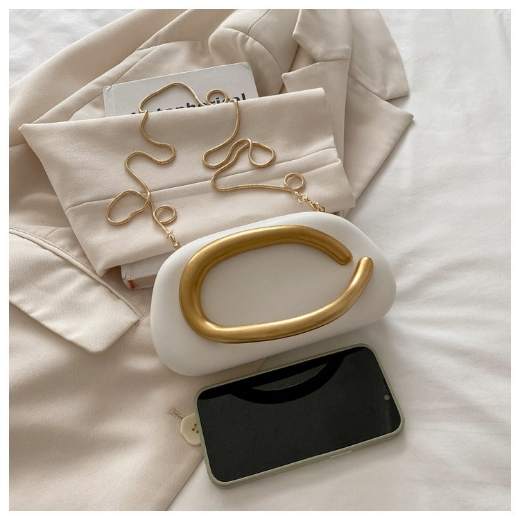 Women's Acrylic Box Bag Retro Gold Handle Chain Shoulder Bag A26