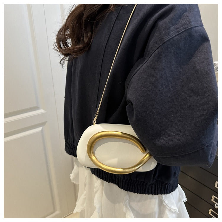 Women's Acrylic Box Bag Retro Gold Handle Chain Shoulder Bag A26