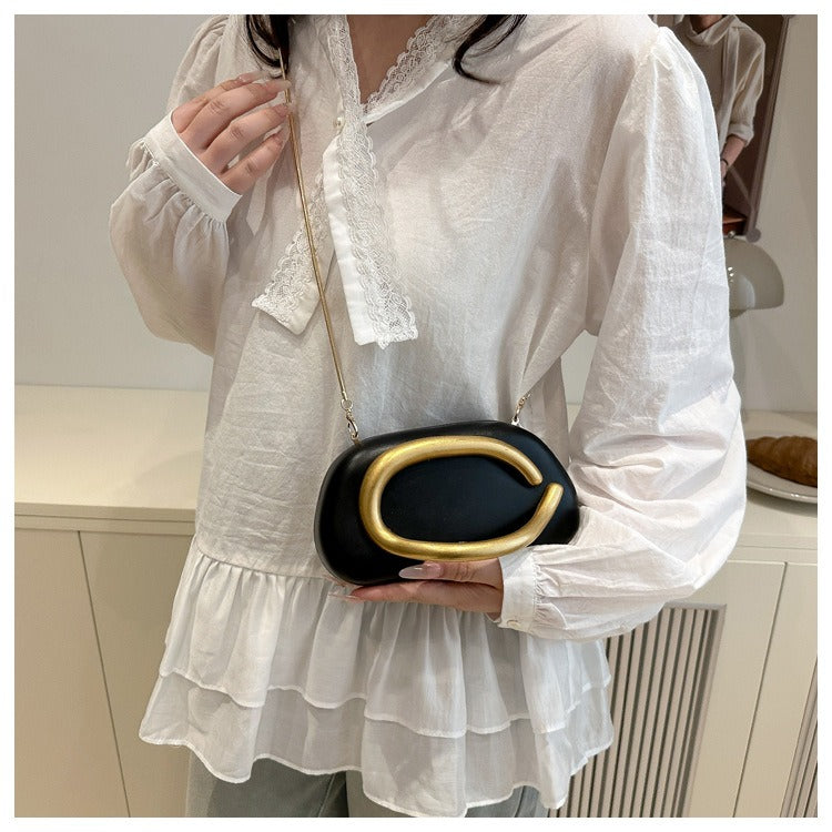 Women's Acrylic Box Bag Retro Gold Handle Chain Shoulder Bag A26