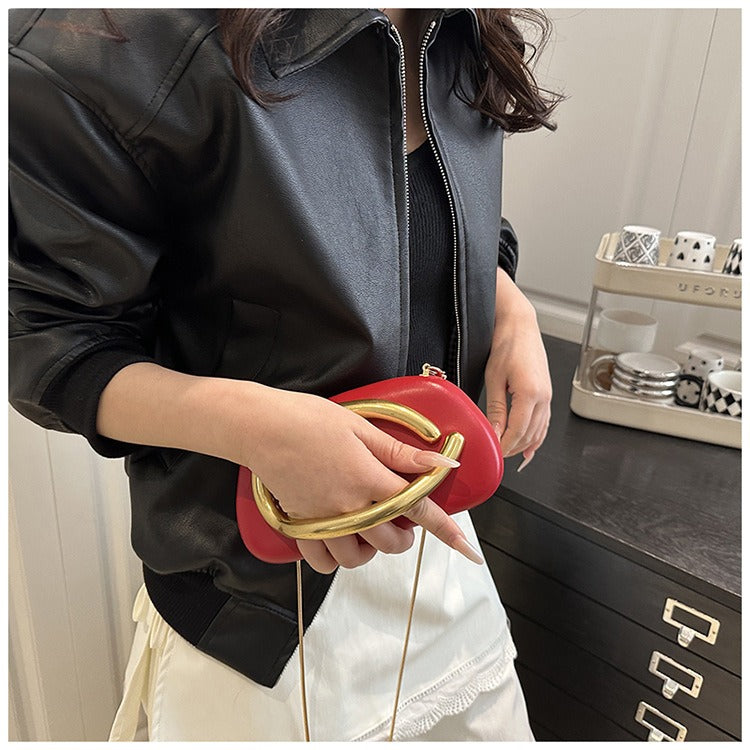 Women's Acrylic Box Bag Retro Gold Handle Chain Shoulder Bag A26