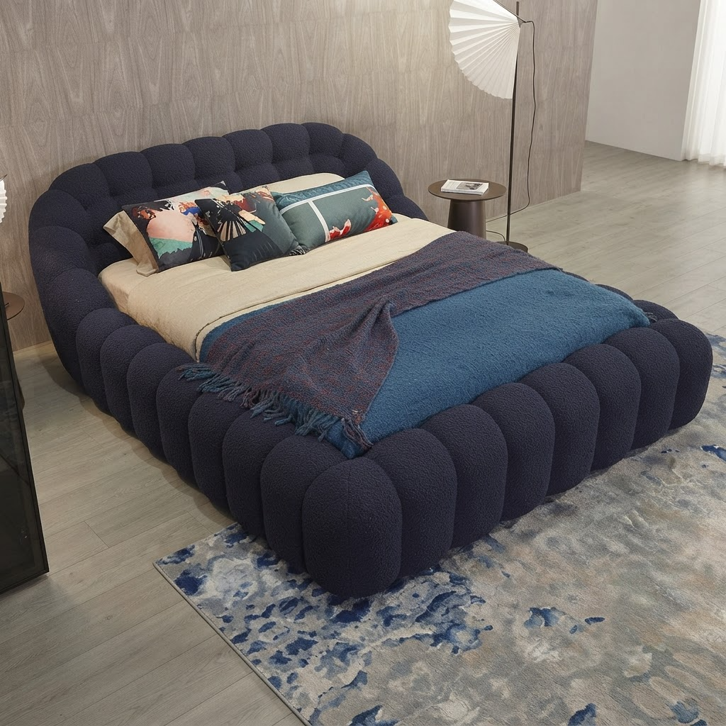 Cream-Style High-End Football Suspended Bed Velvet Fabric A107