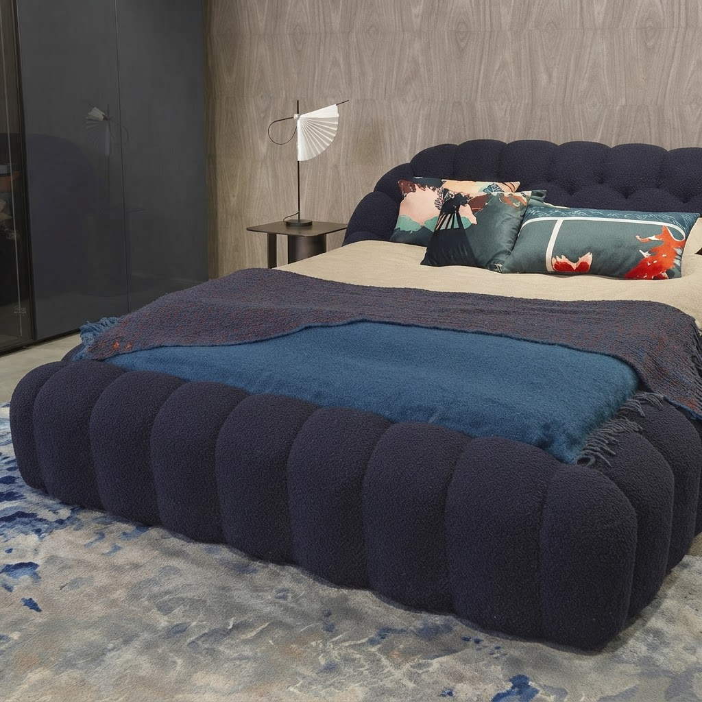 Cream-Style High-End Football Suspended Bed Velvet Fabric A107