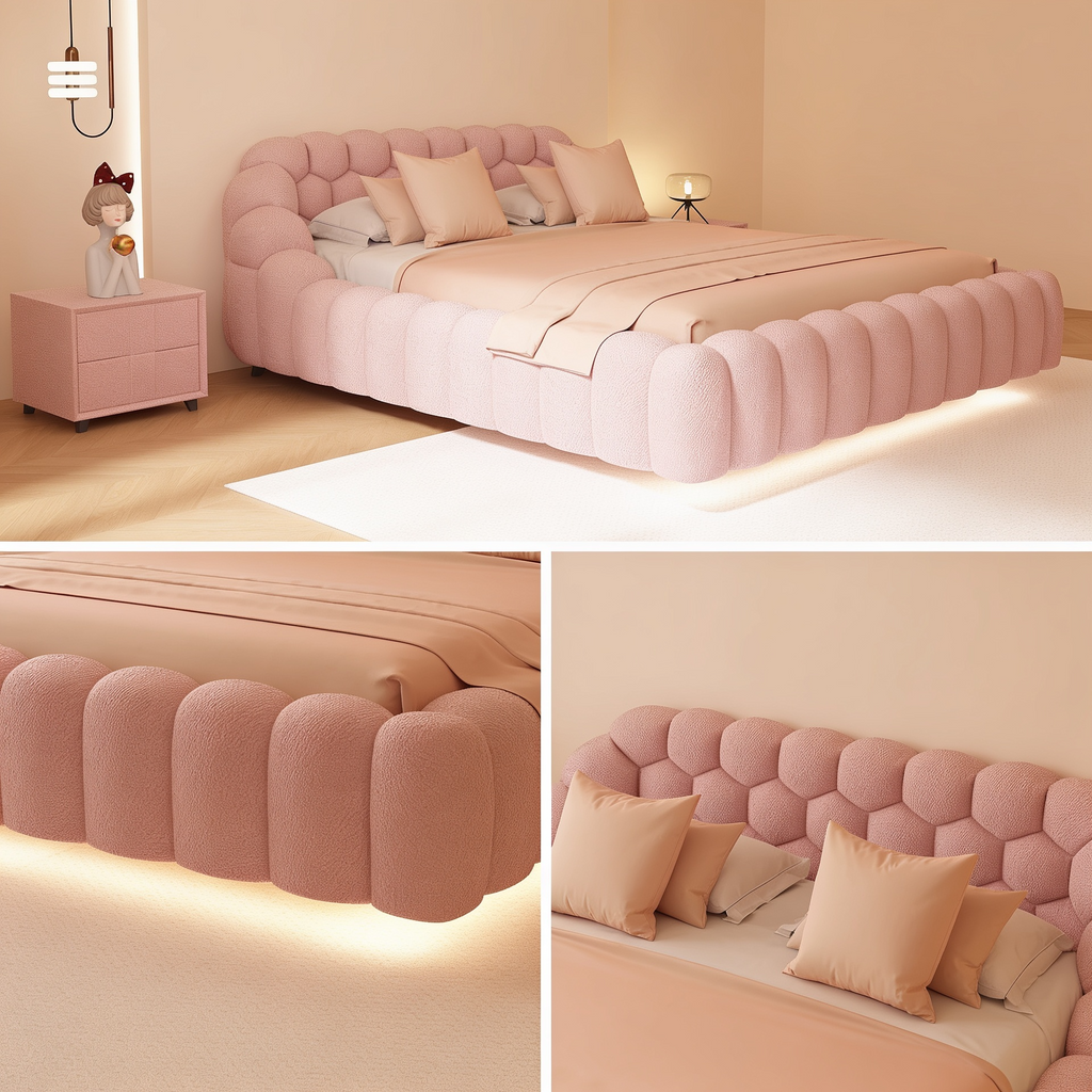 Cream-Style High-End Football Suspended Bed Velvet Fabric A107