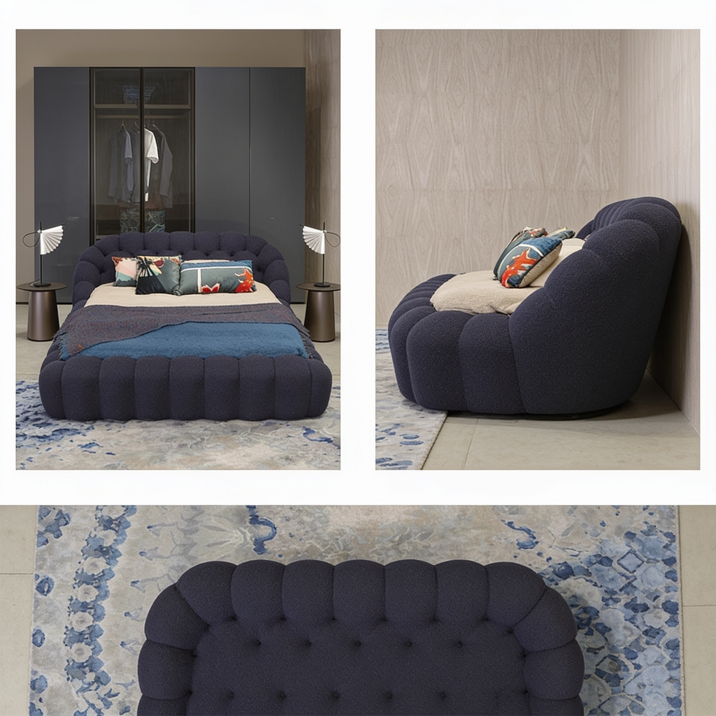 Cream-Style High-End Football Suspended Bed Velvet Fabric A107