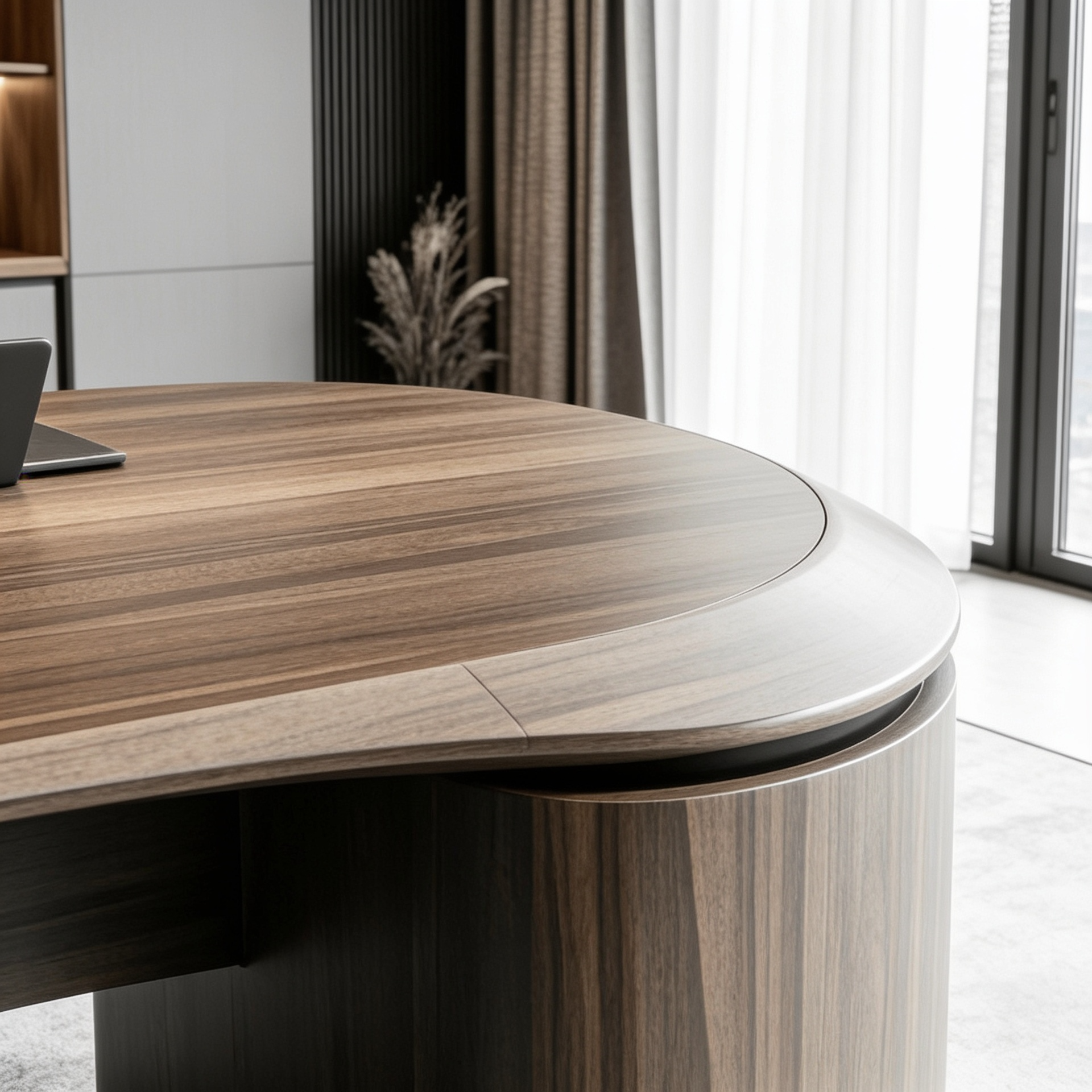 Solid Wood Executive Desk Black Walnut & Ash Wood A102