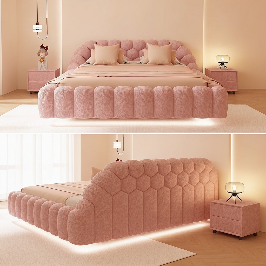 Cream-Style High-End Football Suspended Bed Velvet Fabric A107