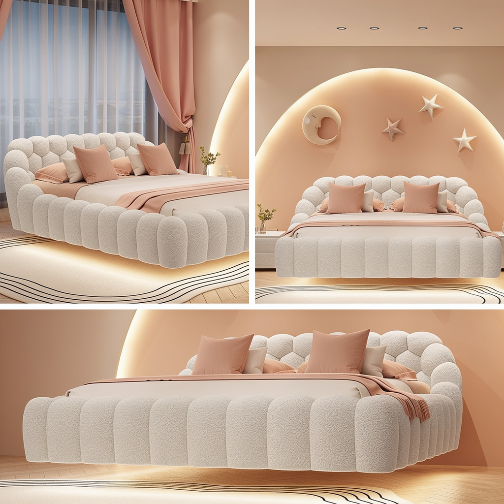 Cream-Style High-End Football Suspended Bed Velvet Fabric A107
