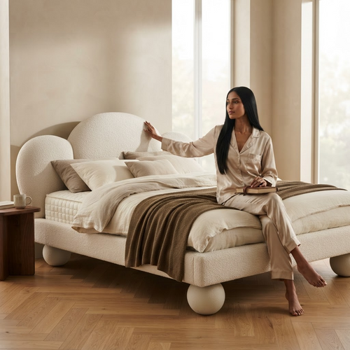 Bubble Upholstered Bed - lifestyle photo