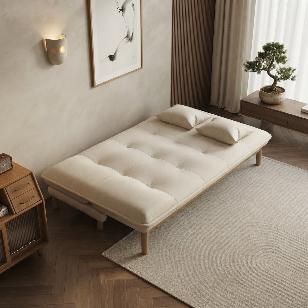 Foldable Sofa Bed | Dual-Purpose Fabric Sofa for Apartments — 3-Position Reclining A100