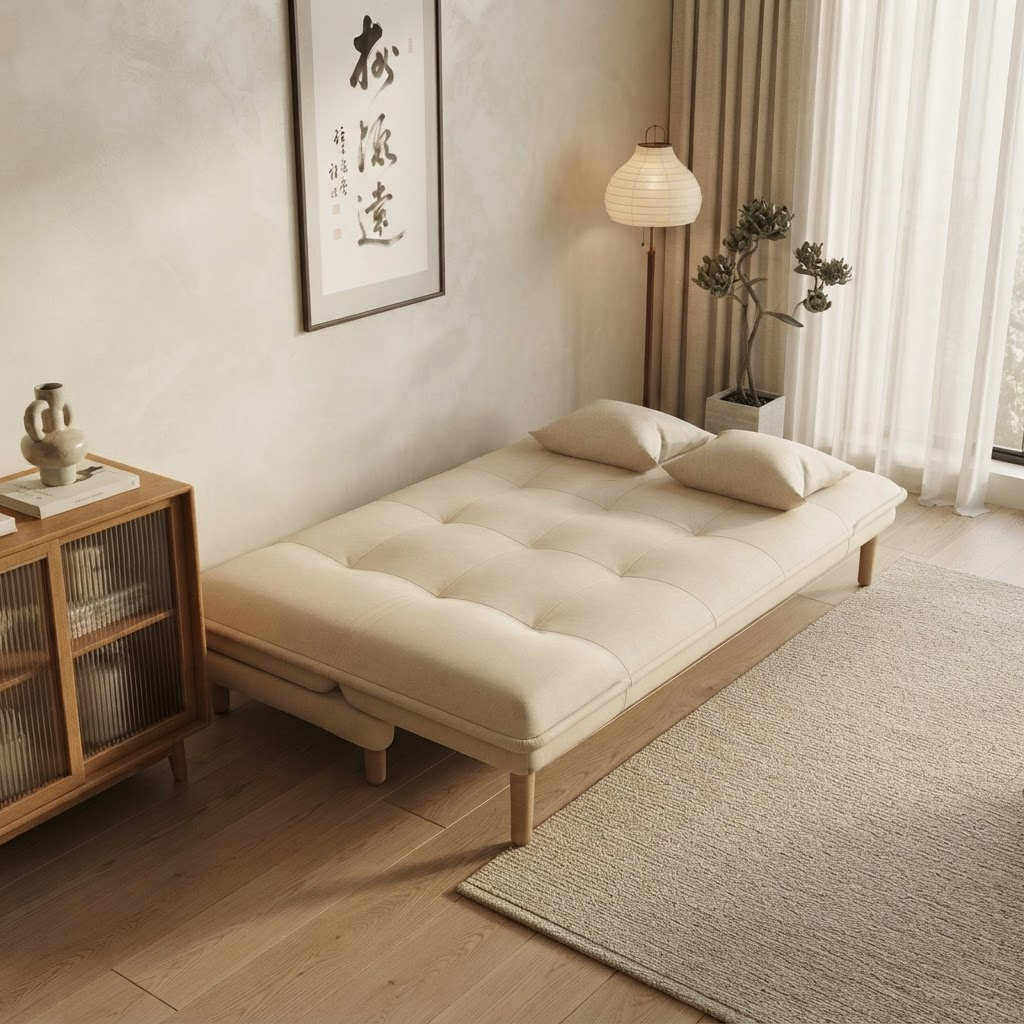 Foldable Sofa Bed | Dual-Purpose Fabric Sofa for Apartments — 3-Position Reclining A100