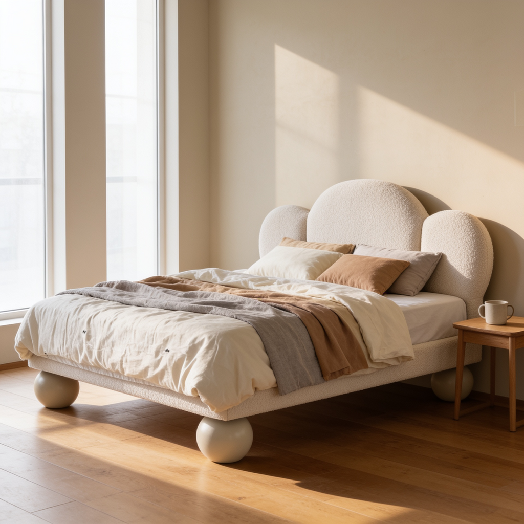 Bubble Upholstered Bed - front view
