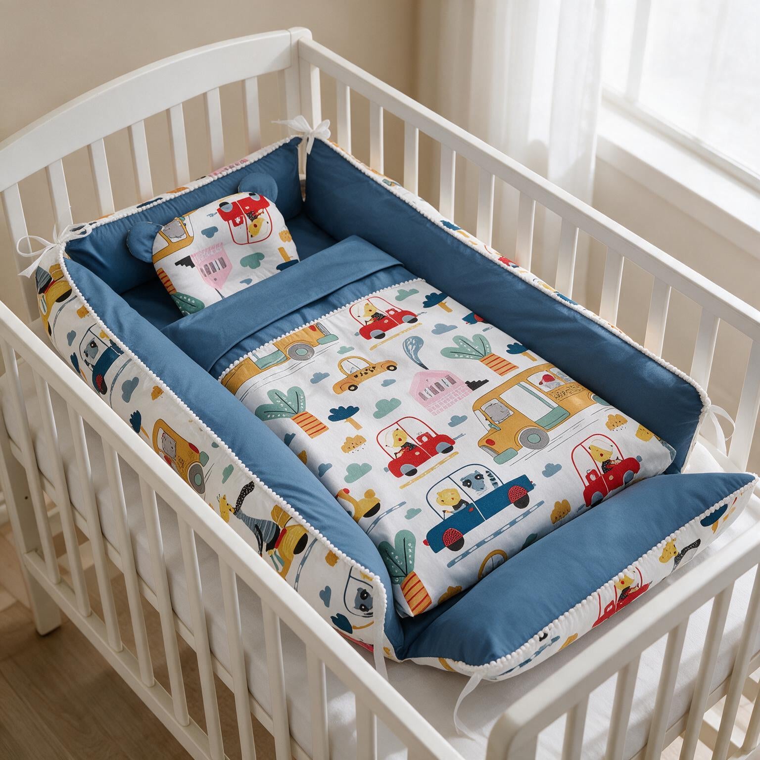 Baby Sleeper Crib | Pure Cotton Portable Newborn Nest Bed A134