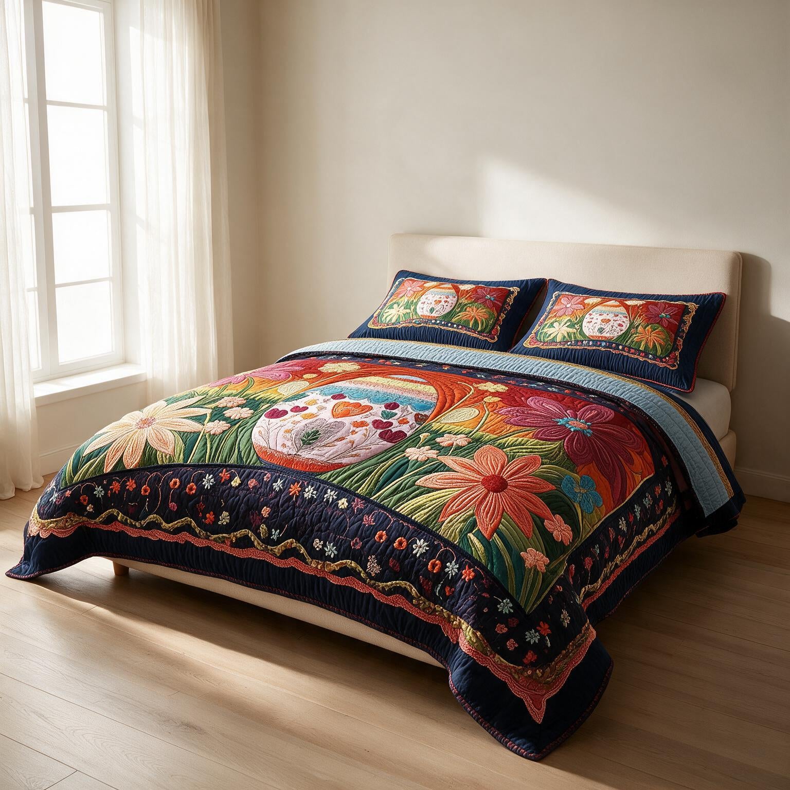 Sunflower Quilted Bedspread A166