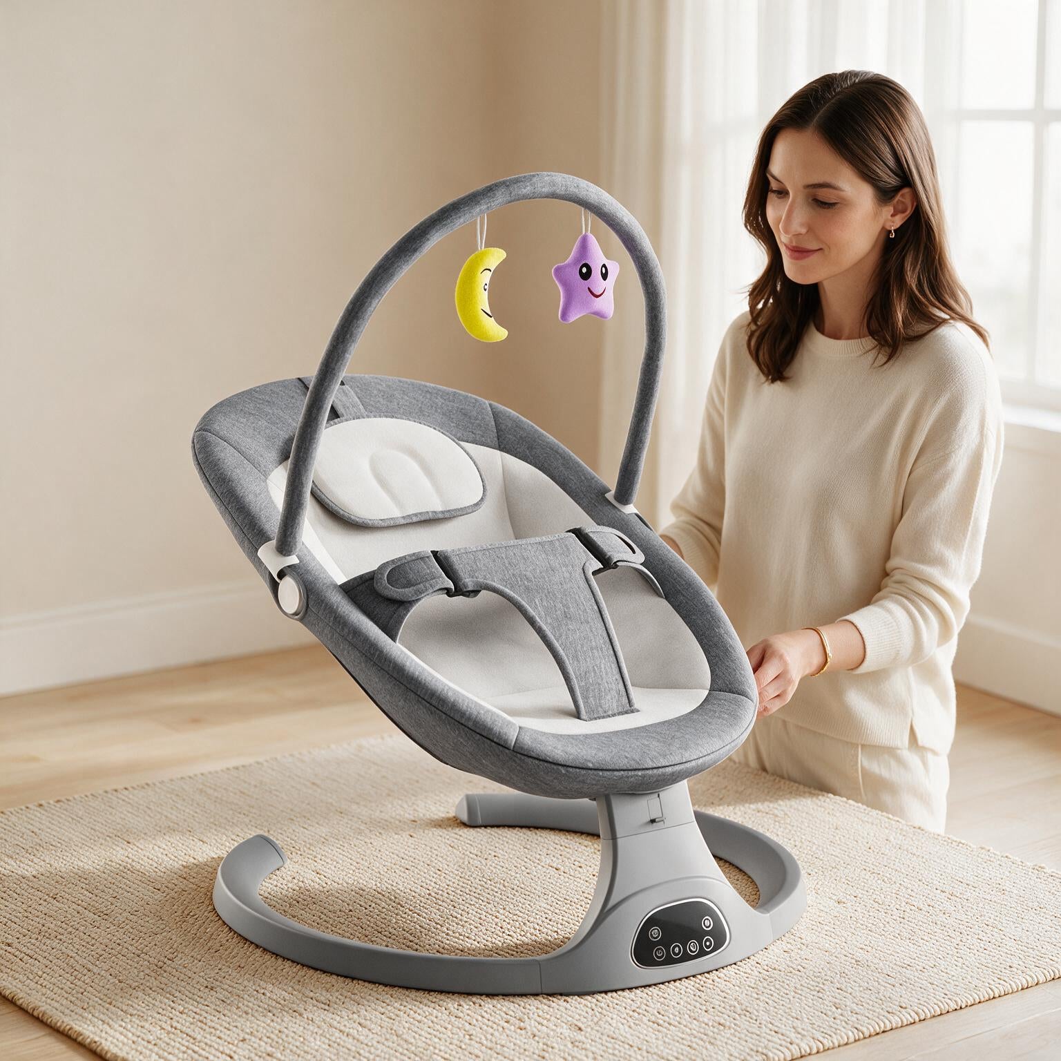 Electric Baby Rocker Chair | Bluetooth Remote Newborn Swing A135