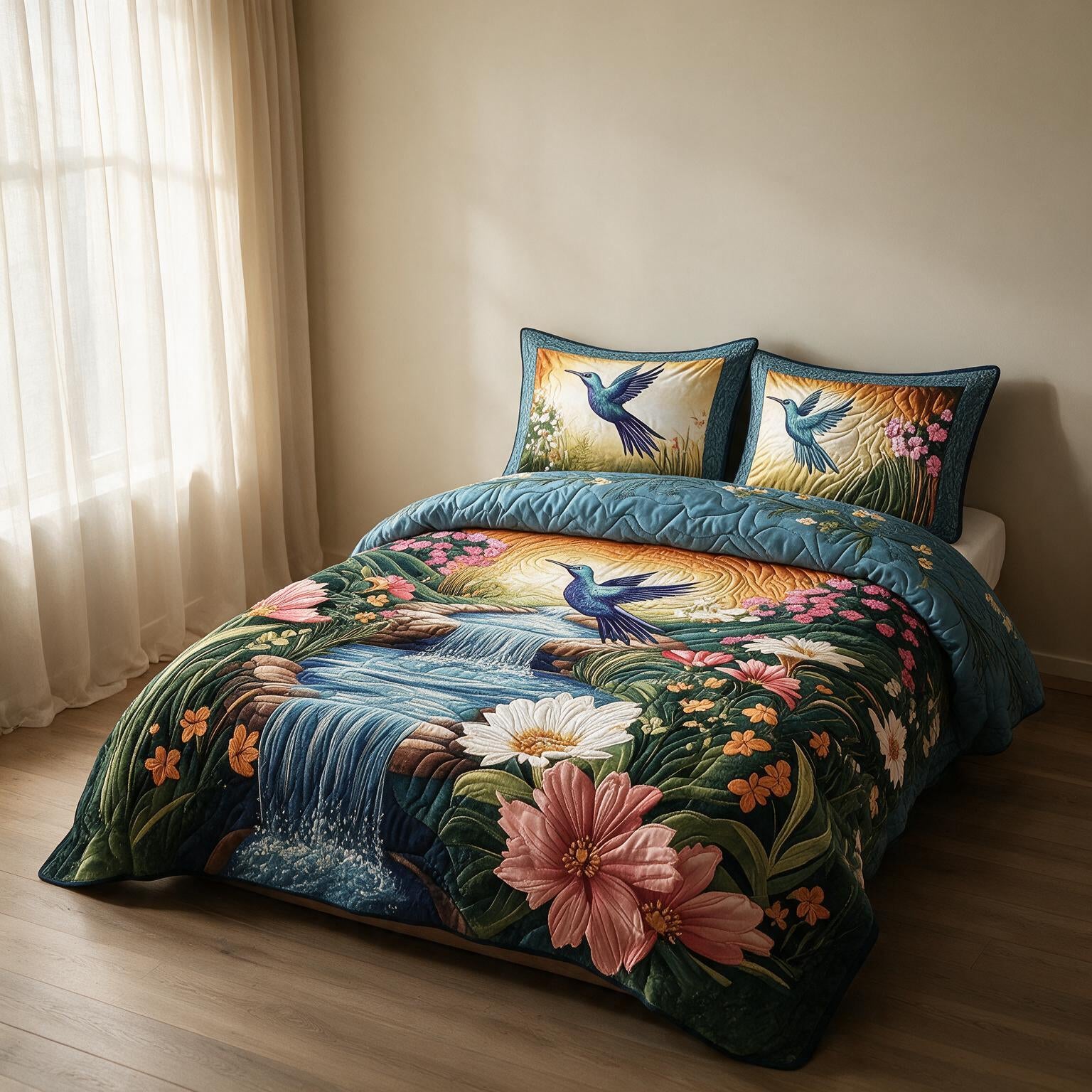 Sunflower Digital Print Bedspread A163