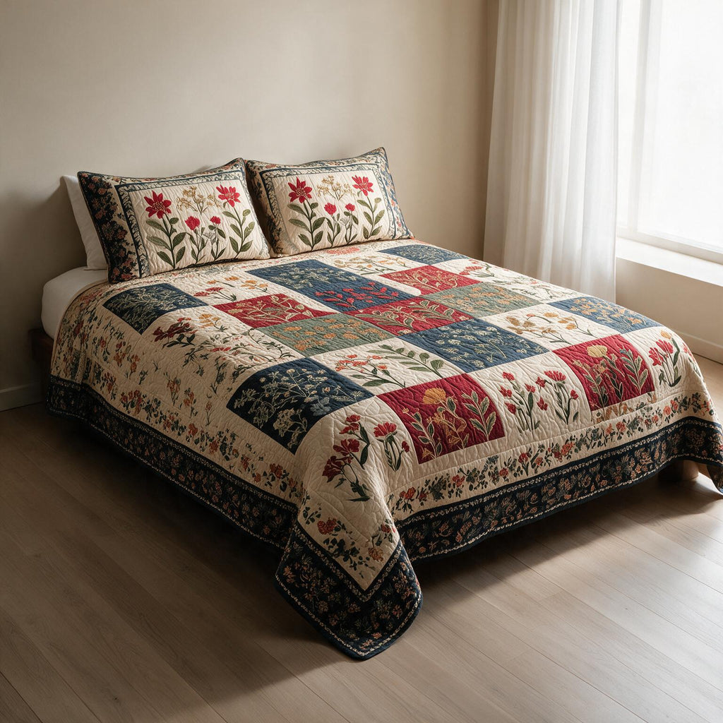 Owl Pattern Digital Print Quilted Bedspread Set A158