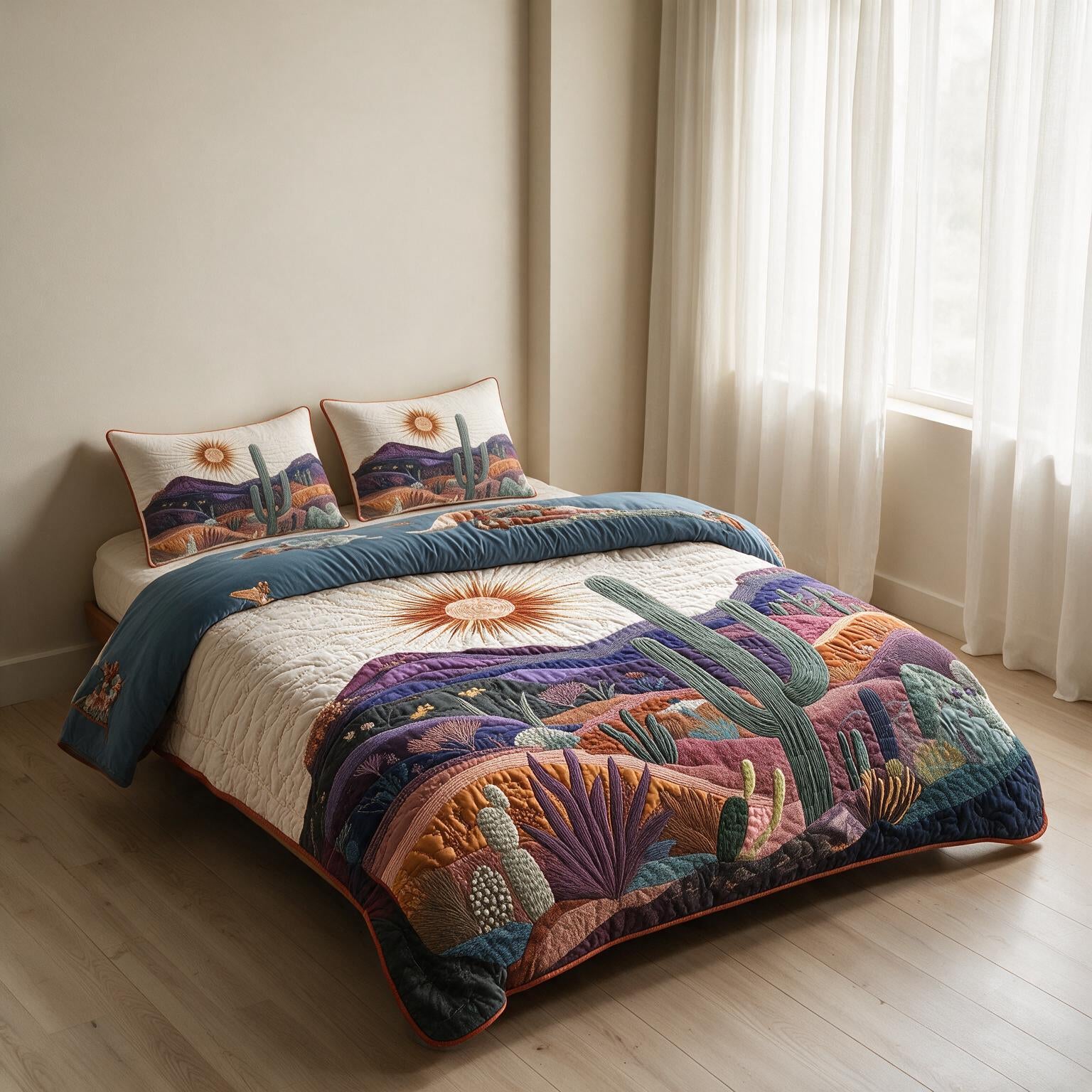 Artisan Bedspread Set Garden Print A167