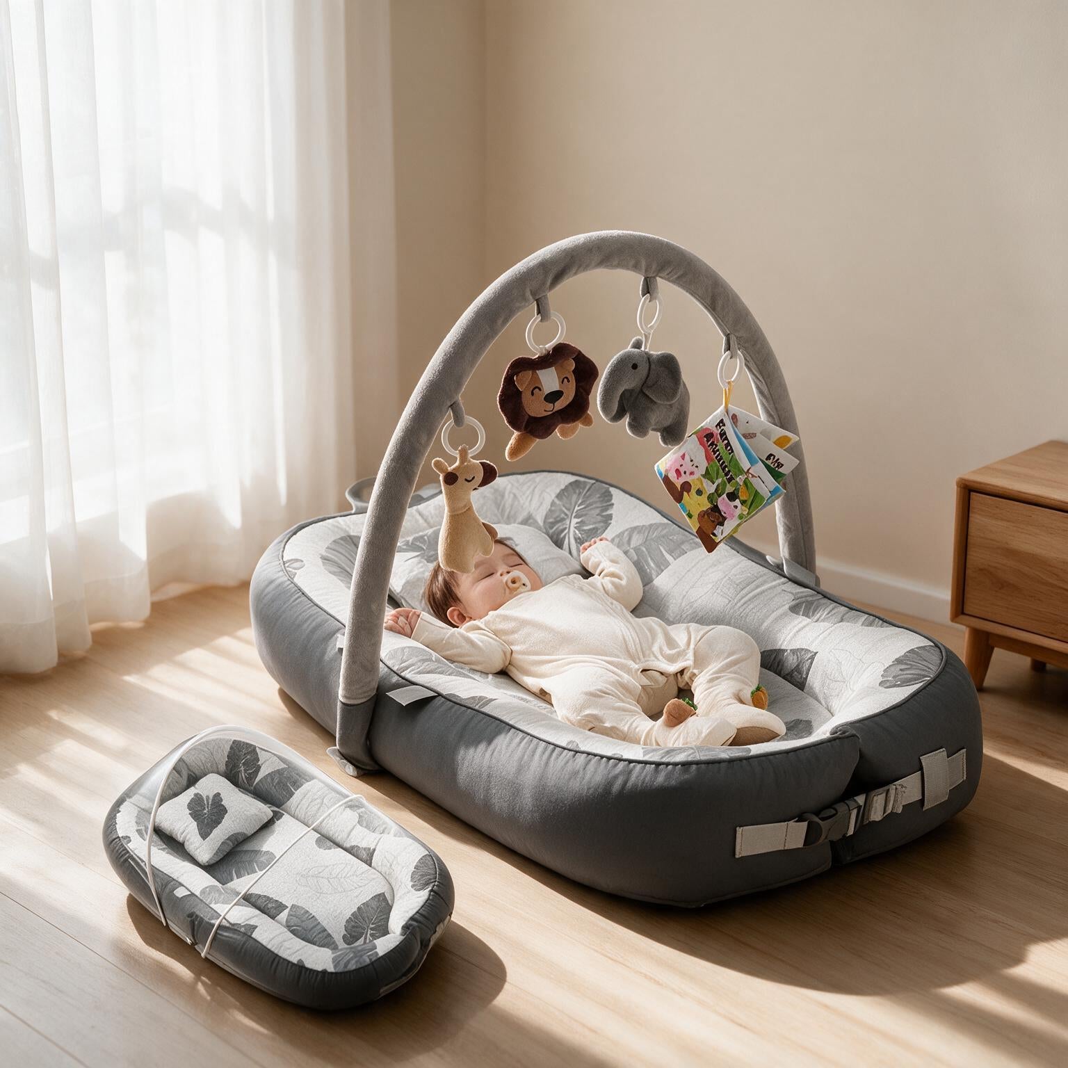 Bionic Anti-Startle Baby Crib with Toys & Mosquito Net A187