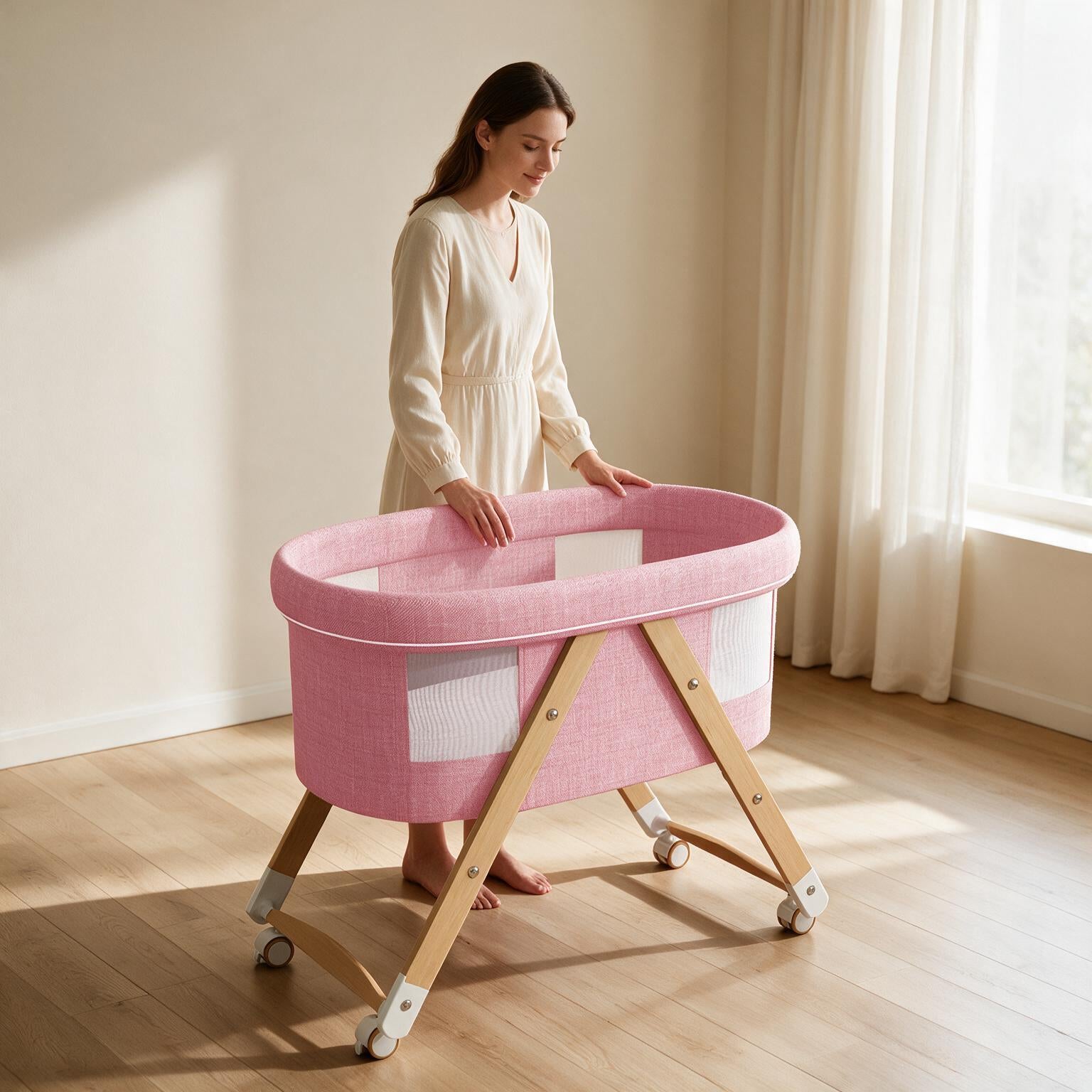 Wooden Baby Crib A140