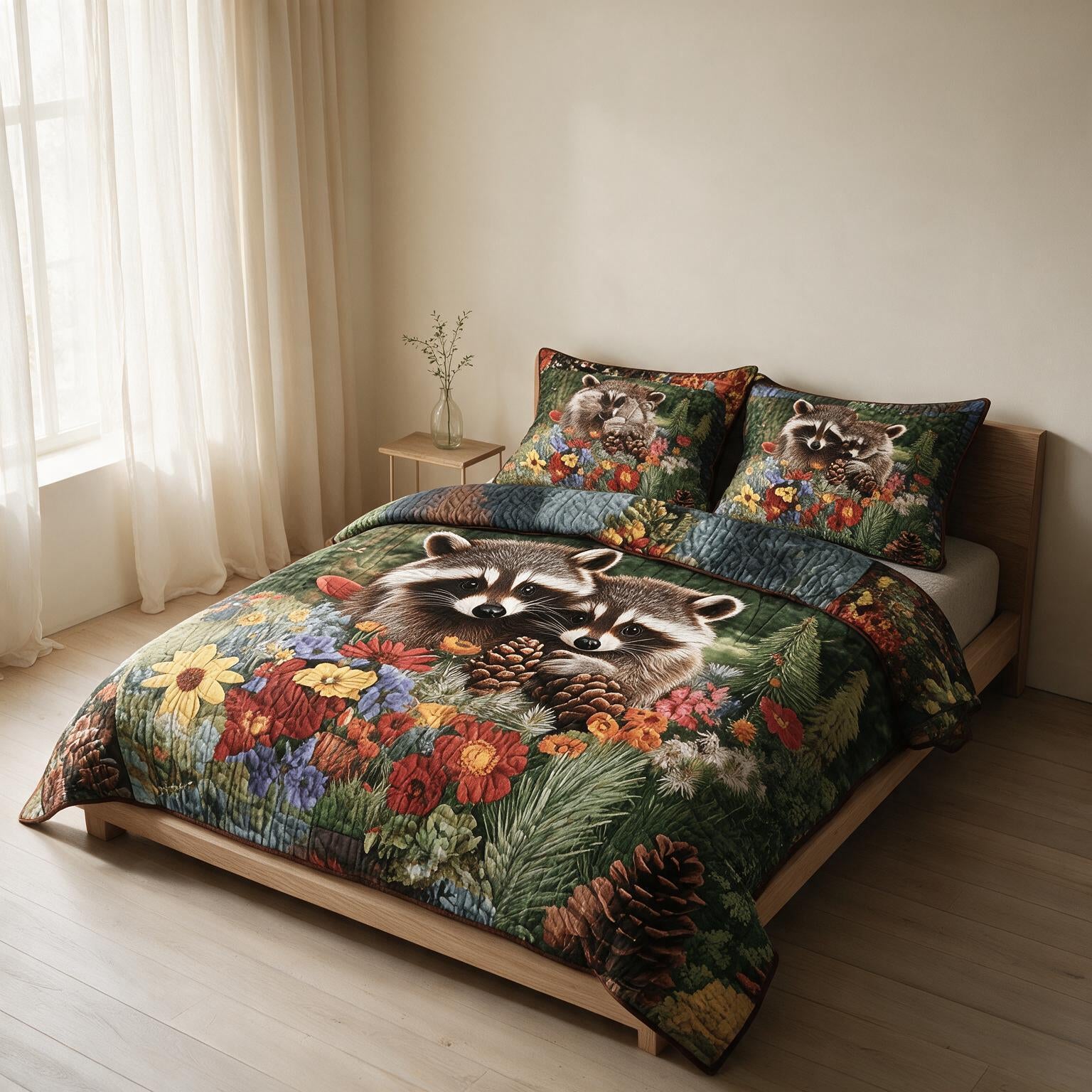 Artisan Bedspread Set Garden Print A167