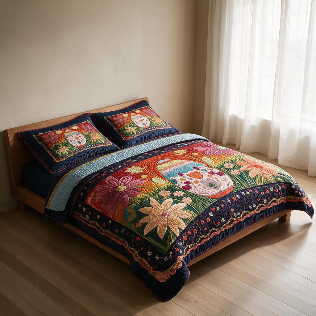 Sunflower Quilted Bedspread A166