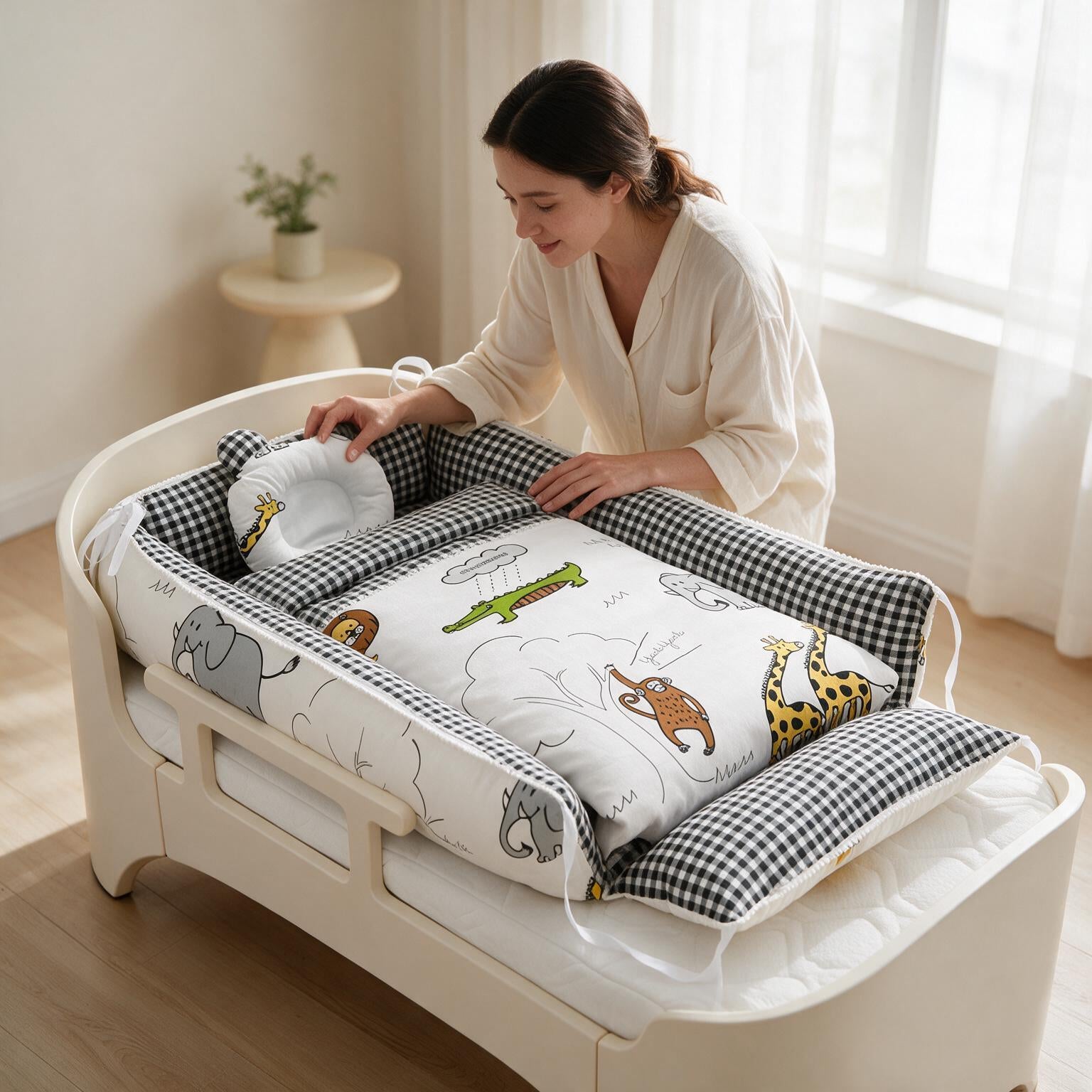 Pure Cotton Adjustable Baby Crib A184