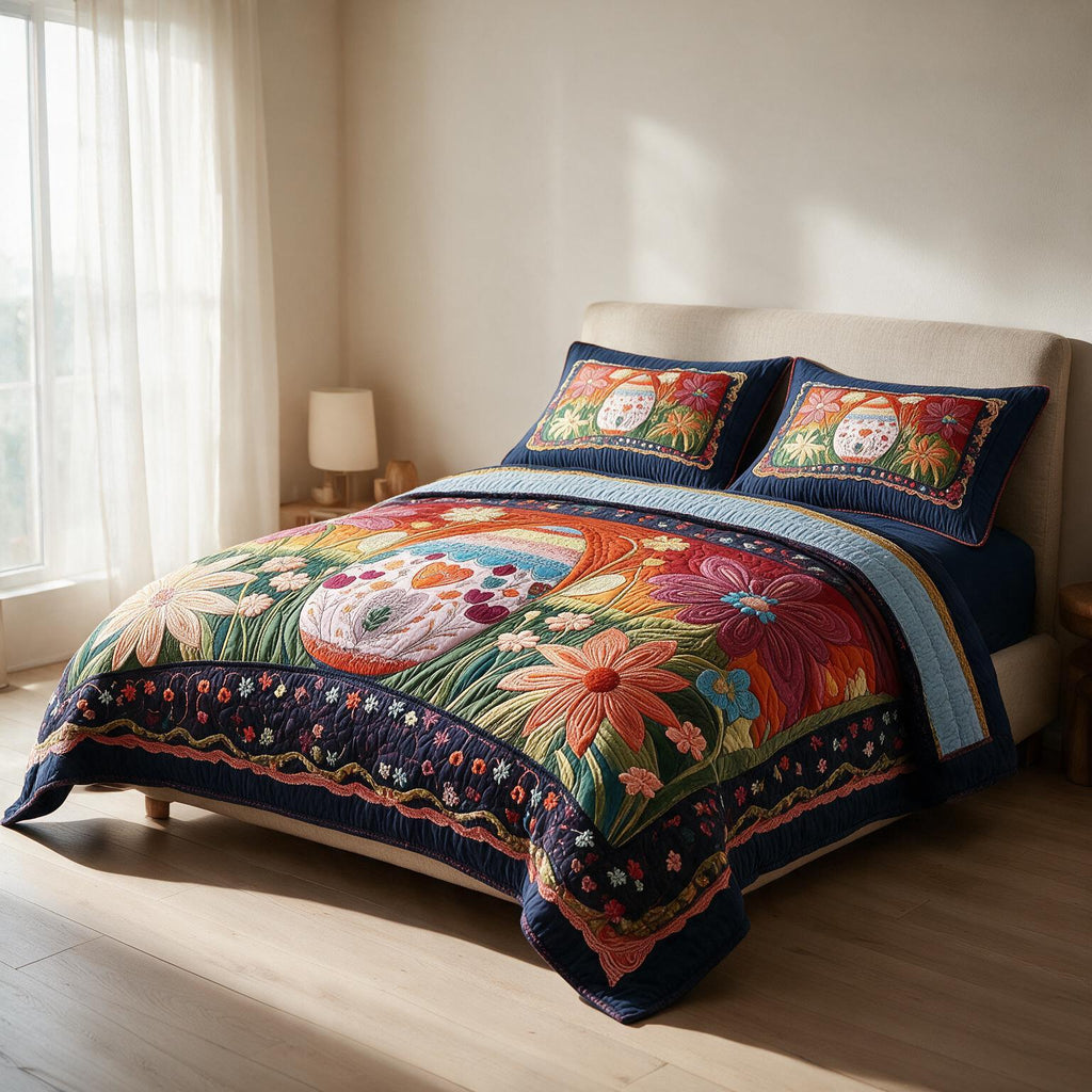 Wildflower Quilted Bedspread A165