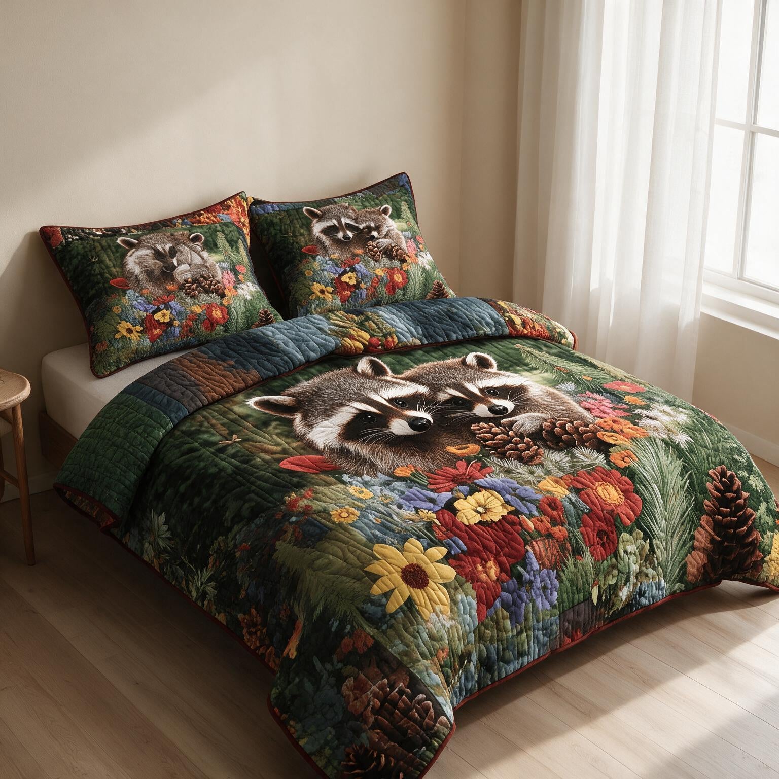 Artisan Bedspread Set Garden Print A167