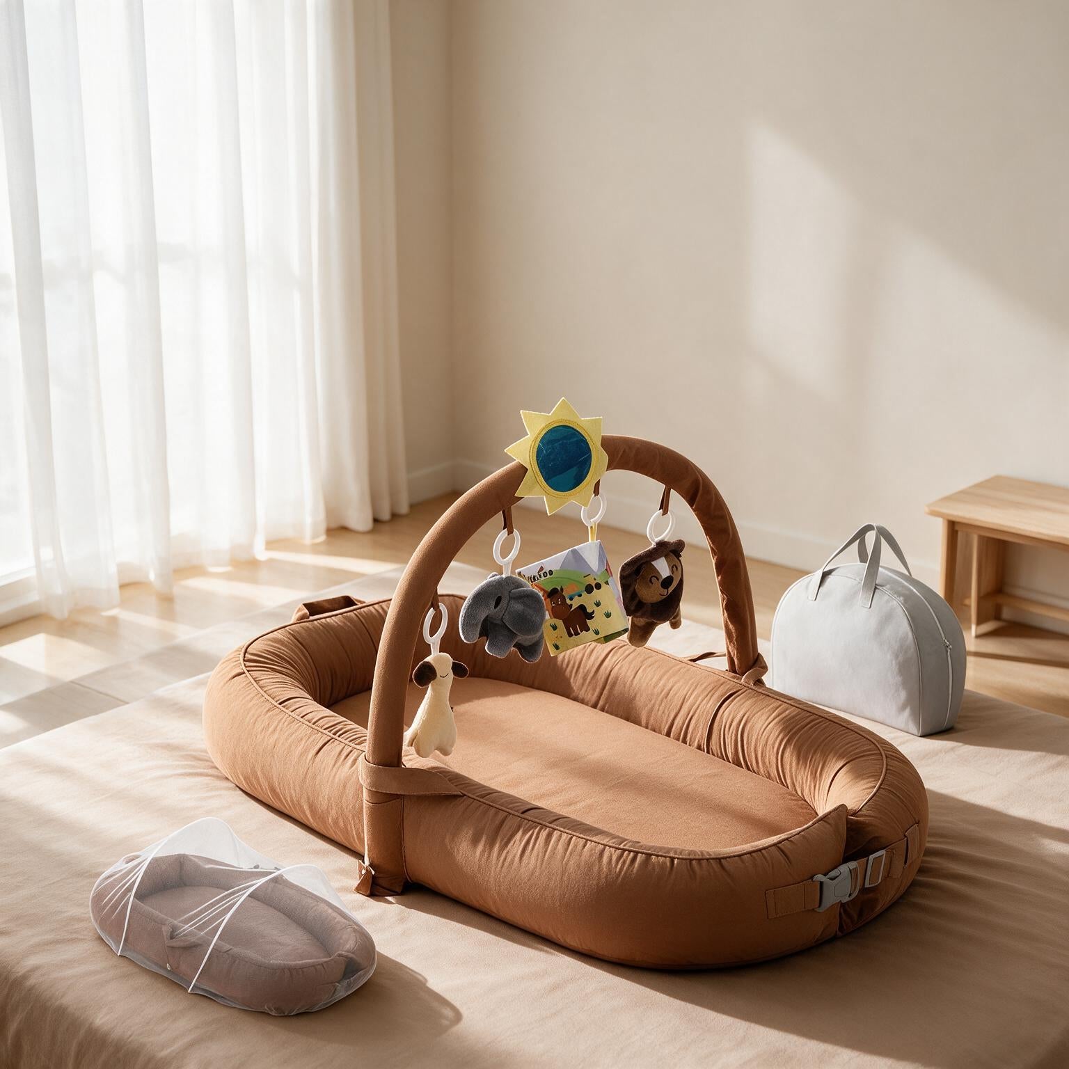 Bionic Anti-Startle Baby Crib with Toys & Mosquito Net A187