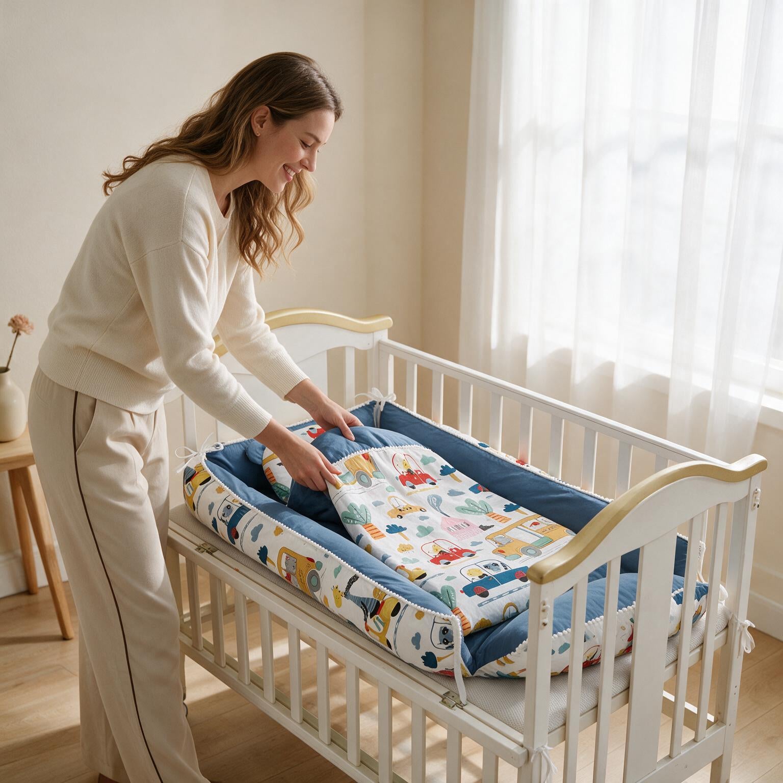 Baby Sleeper Crib | Pure Cotton Portable Newborn Nest Bed A134