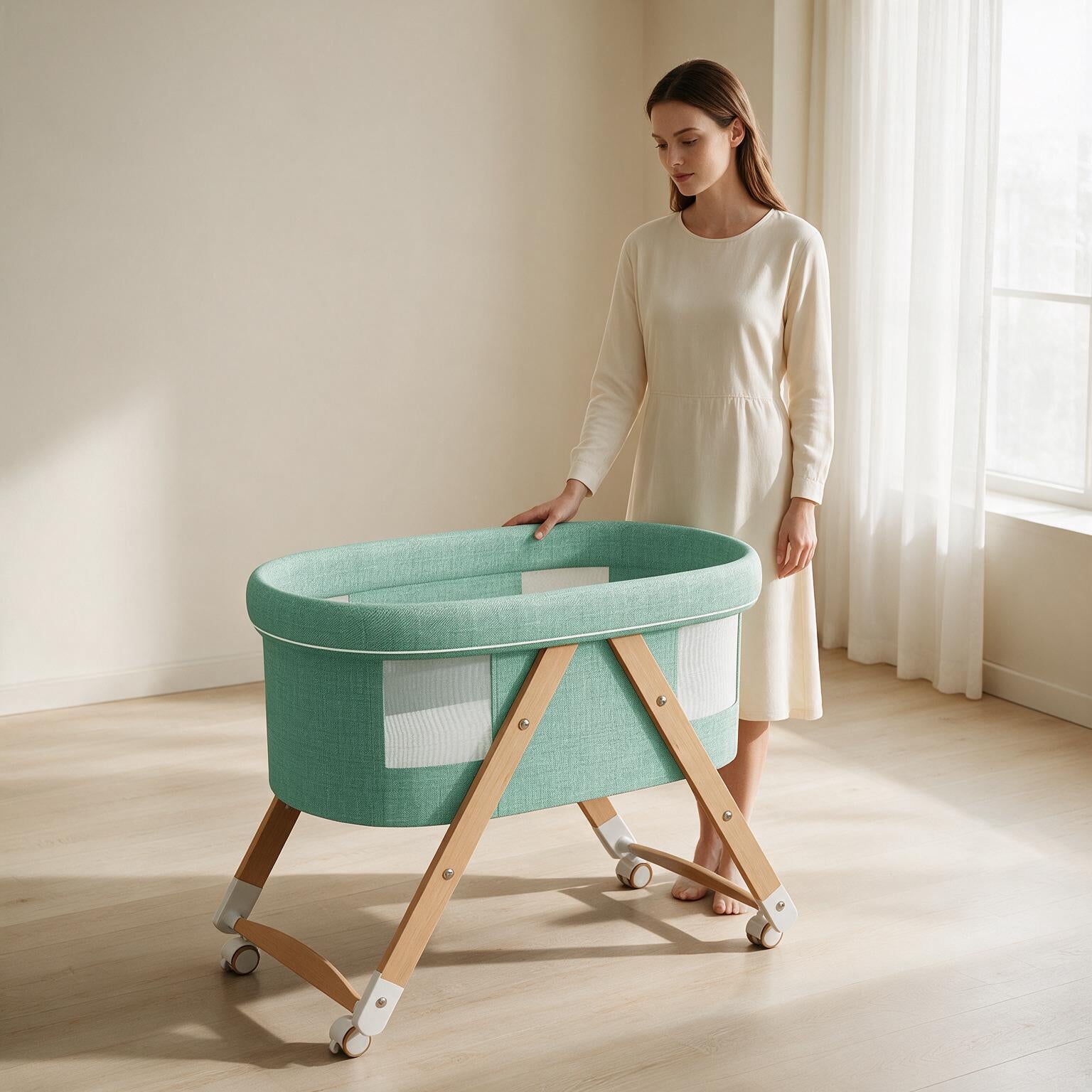 Wooden Baby Crib A140
