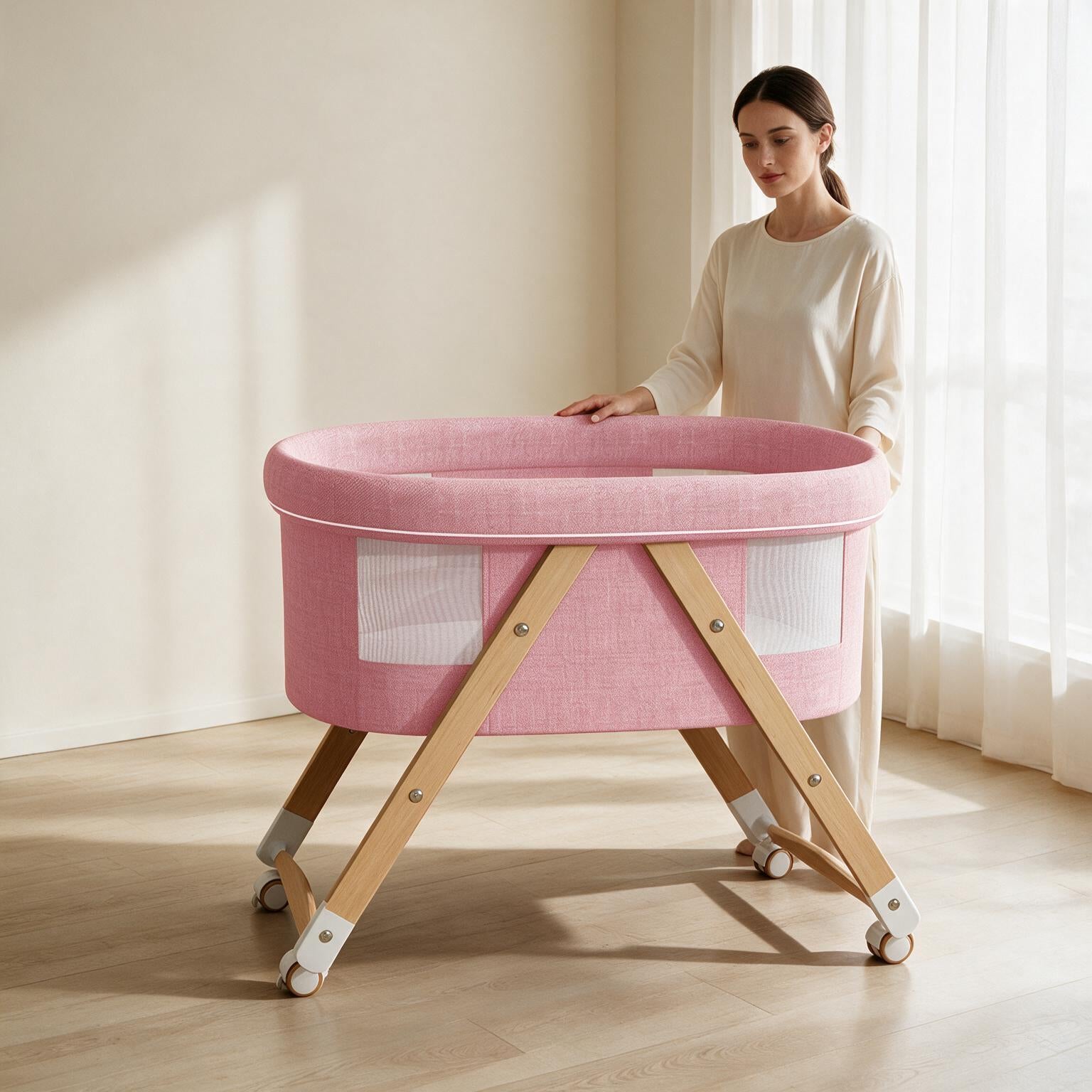 Wooden Baby Crib A140