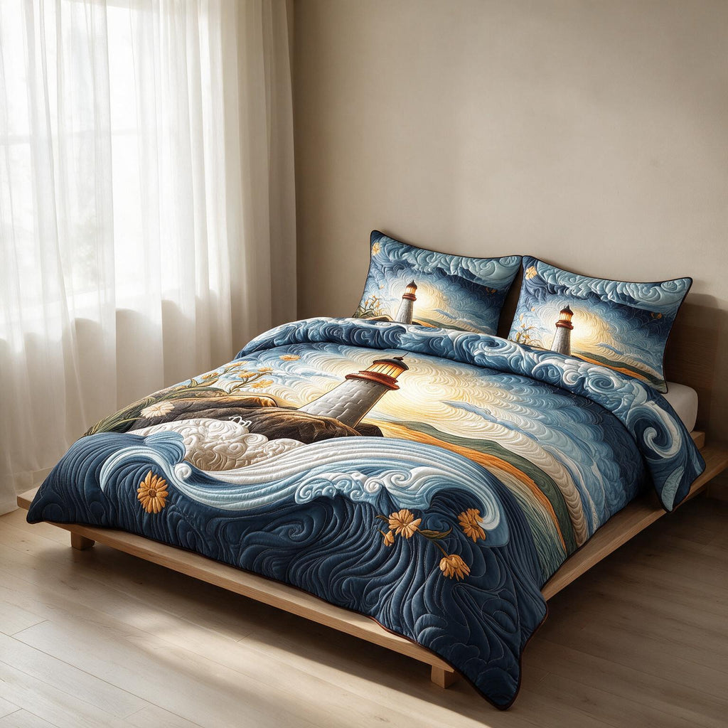 Quilted Comforter Set | Floral Digital Print Bedspread A159