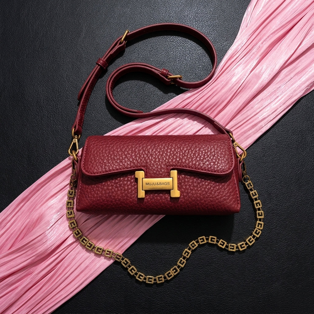 Women's Chain Shoulder Bag | Korean Style, Lock Clasp, PU A1