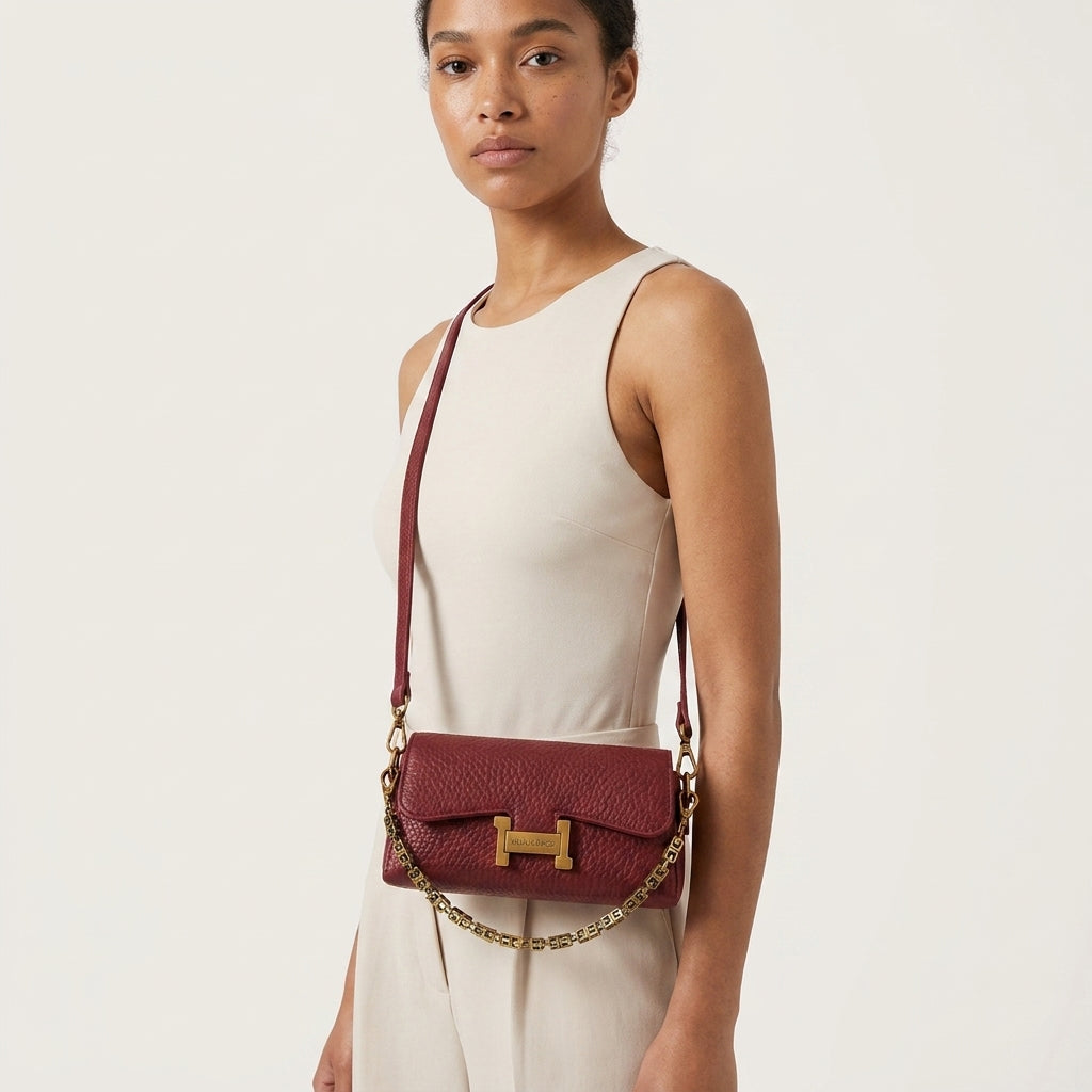Women's Chain Shoulder Bag | Korean Style, Lock Clasp, PU A1