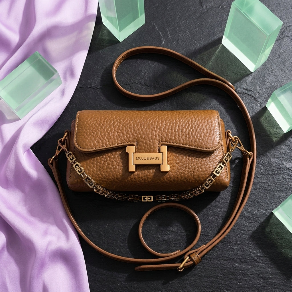 Women's Chain Shoulder Bag | Korean Style, Lock Clasp, PU A1