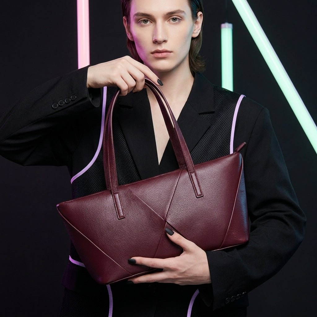 Women's Tote Bag | PU Leather Woven Shoulder Bag for Daily Use A16