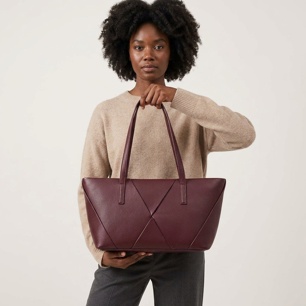 Women's Tote Bag | PU Leather Woven Shoulder Bag for Daily Use A16