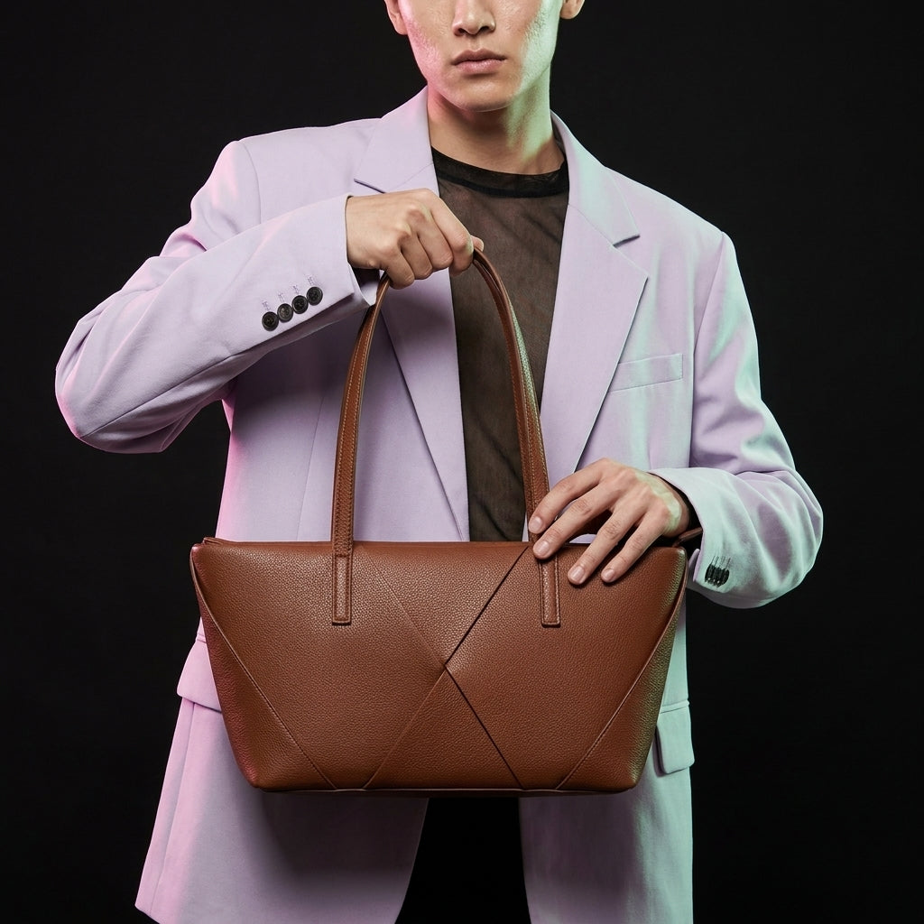 Women's Tote Bag | PU Leather Woven Shoulder Bag for Daily Use A16