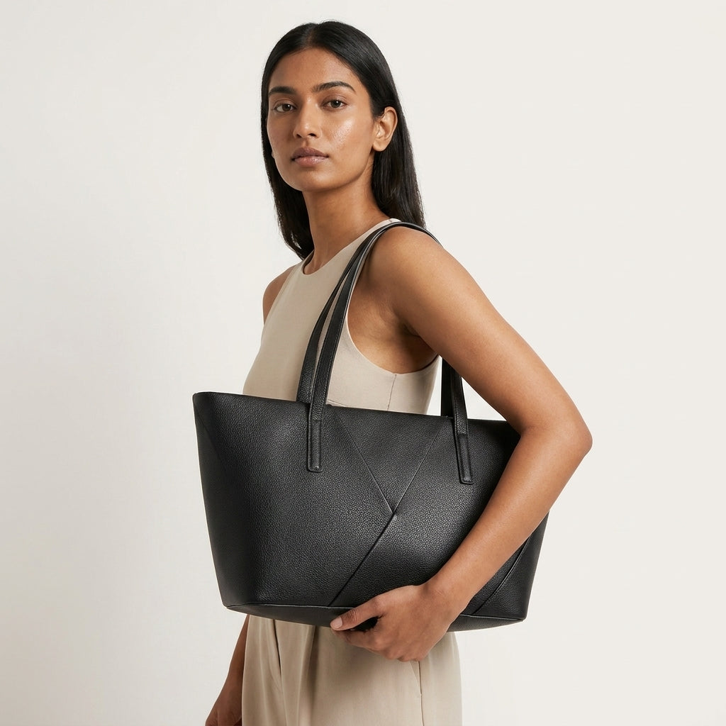 Women's Tote Bag | PU Leather Woven Shoulder Bag for Daily Use A16
