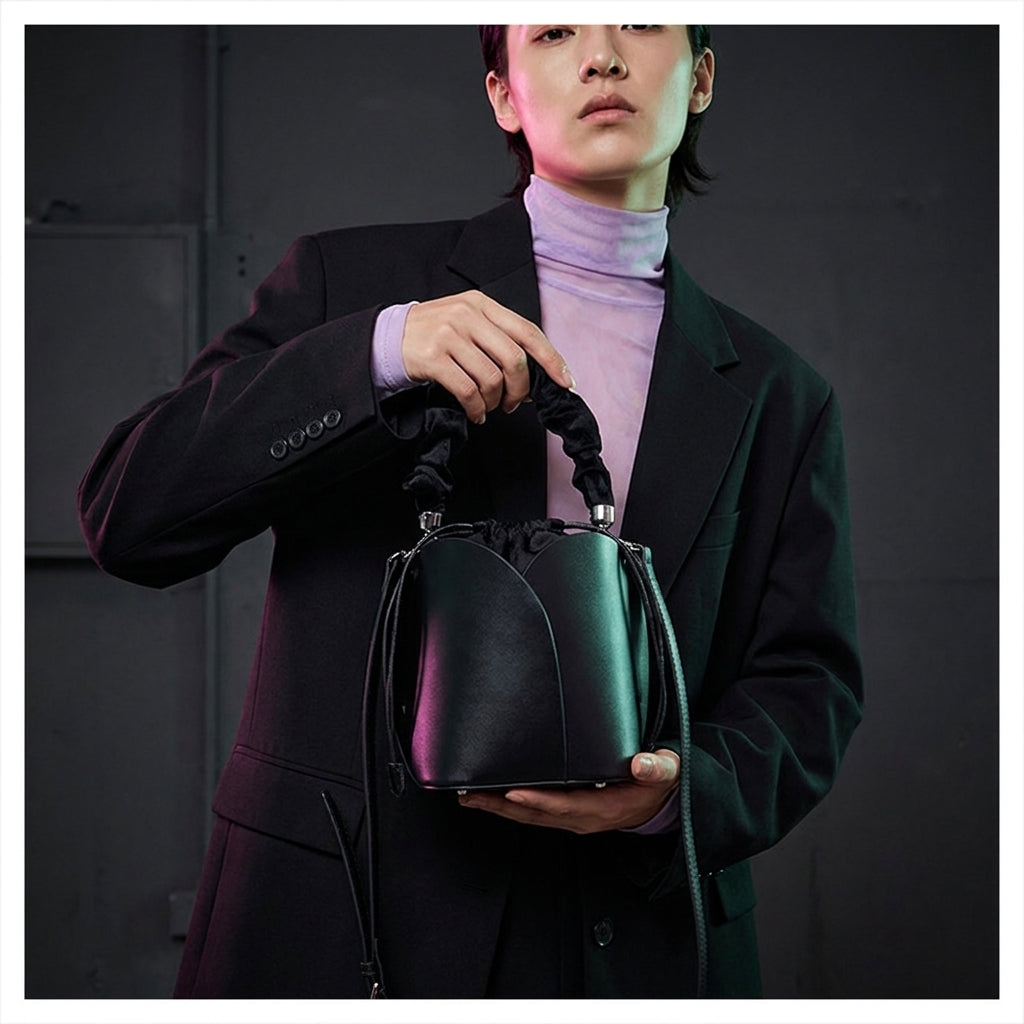 Petal Bucket Bag for Women | Ruched Handle, Drawstring Close A9