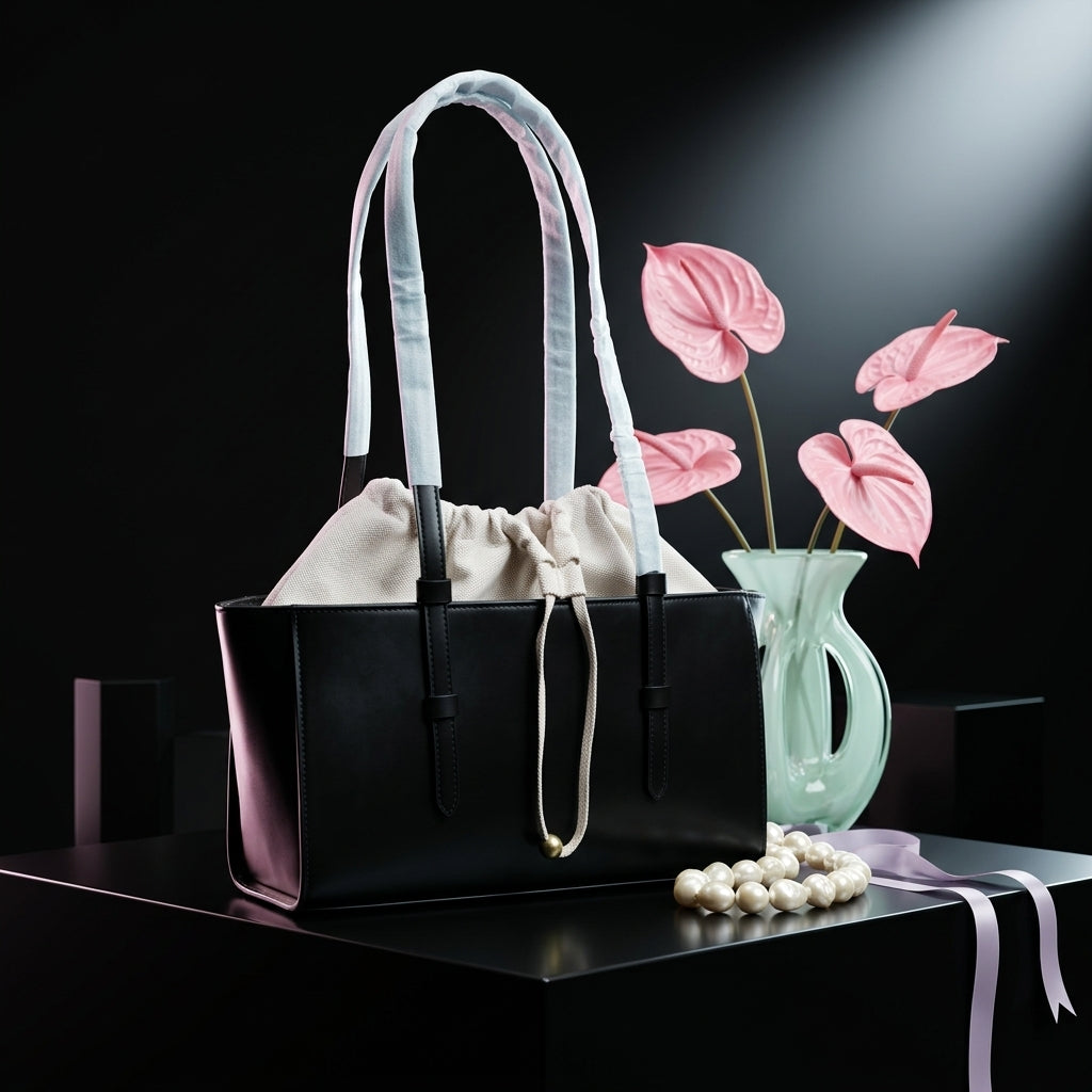 Large PU Leather Tote Bag for Women | Inner Drawstring Bag A8