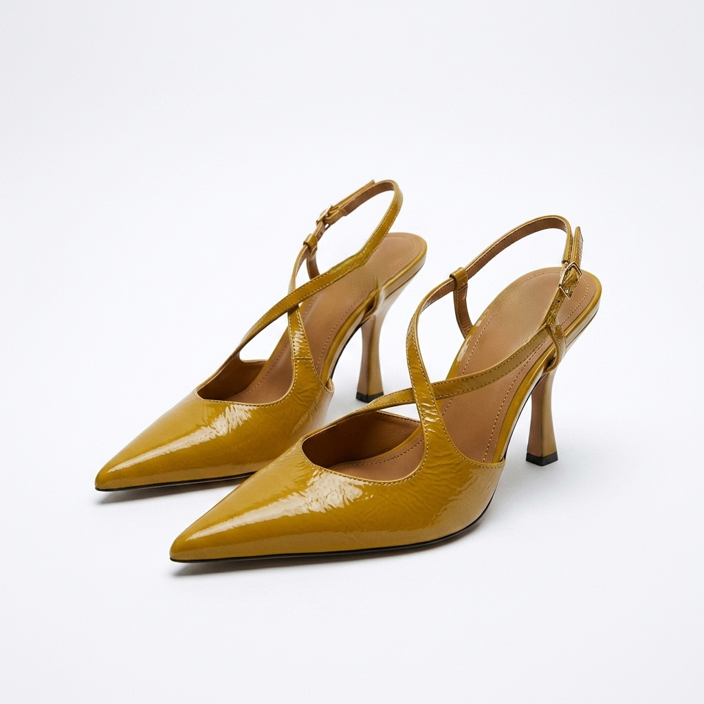 French Style Thin Heel Sandals | Cinderella Pointed-Toe High Heels for Women A76