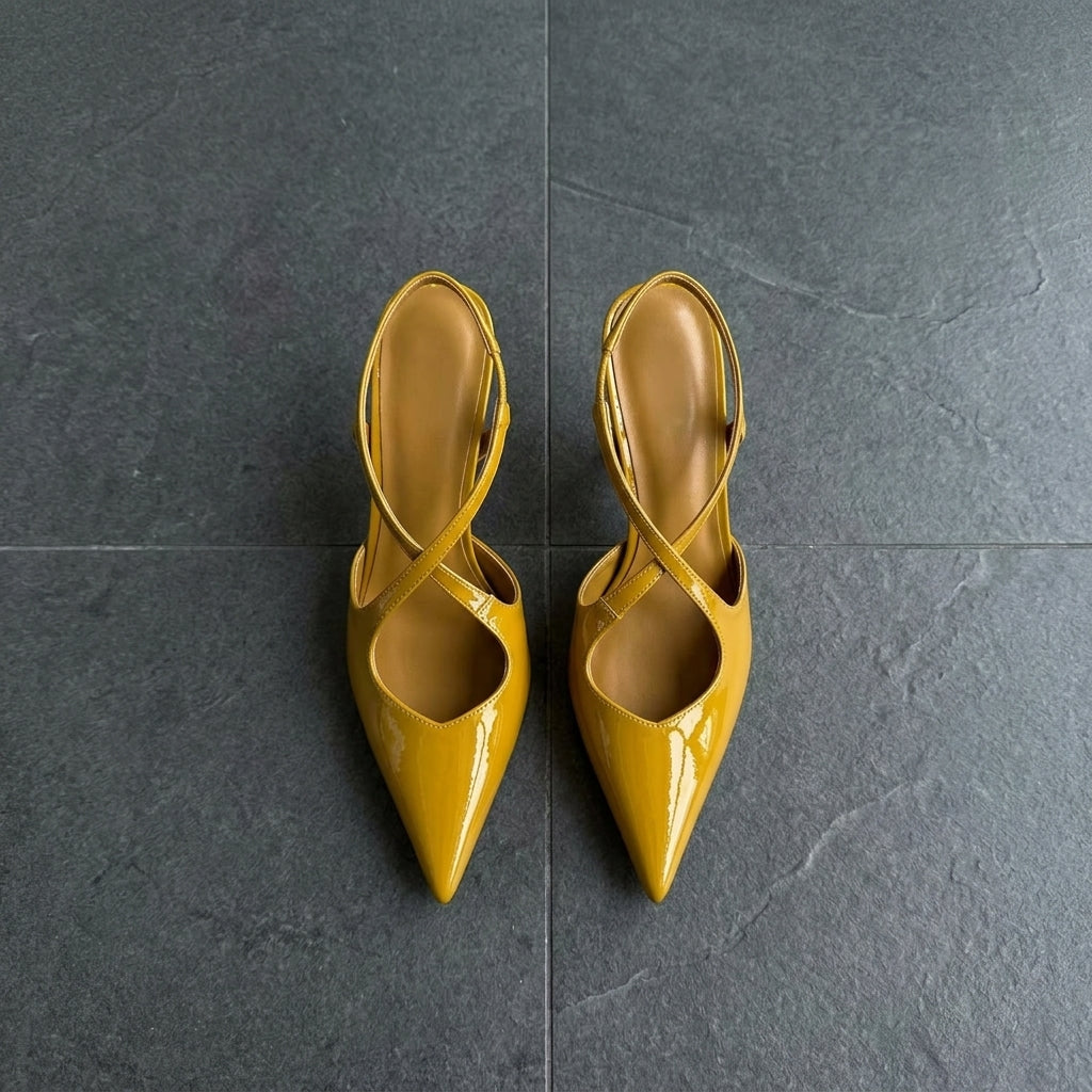 French Style Thin Heel Sandals | Cinderella Pointed-Toe High Heels for Women A76
