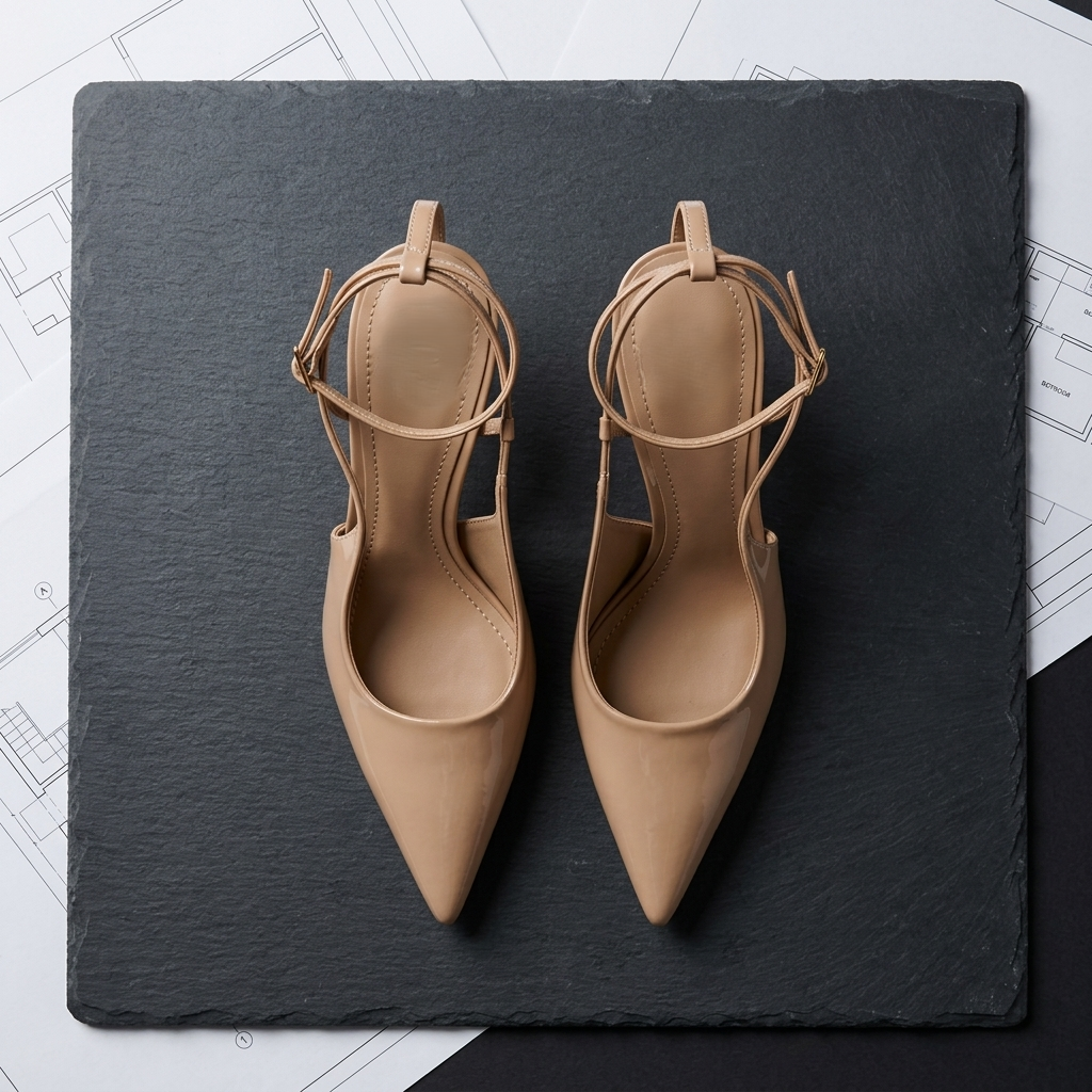 Patent Leather Strap Sandals | French Style Pointed-Toe Thin Heel High Heels A77