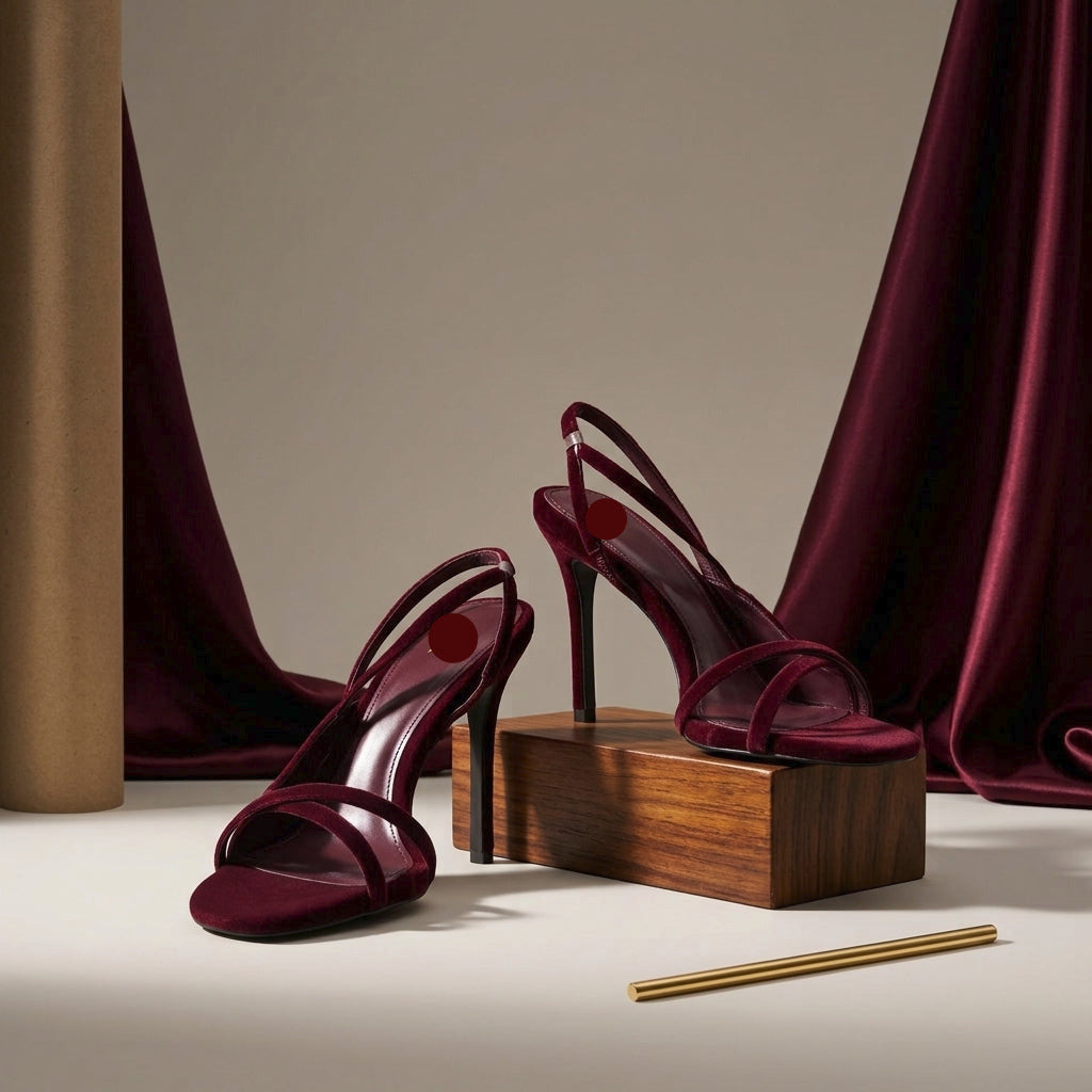 Women's Hollow Stiletto Sandals | Suede One-Strap Heels A83