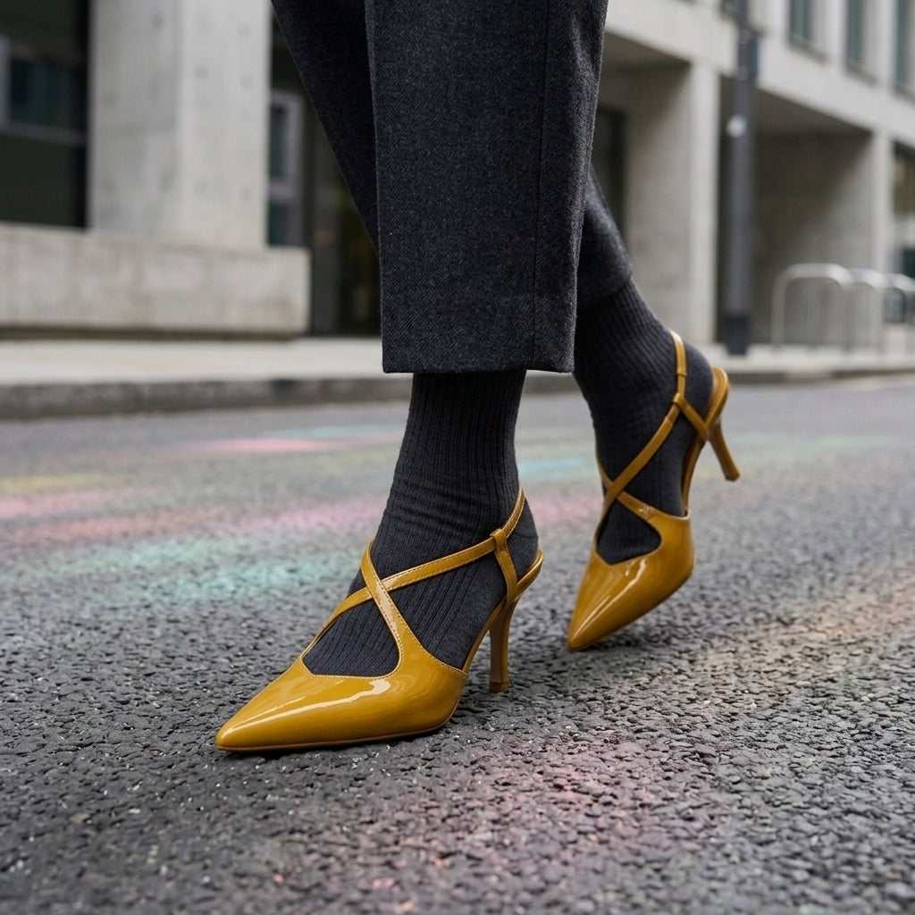 French Style Thin Heel Sandals | Cinderella Pointed-Toe High Heels for Women A76